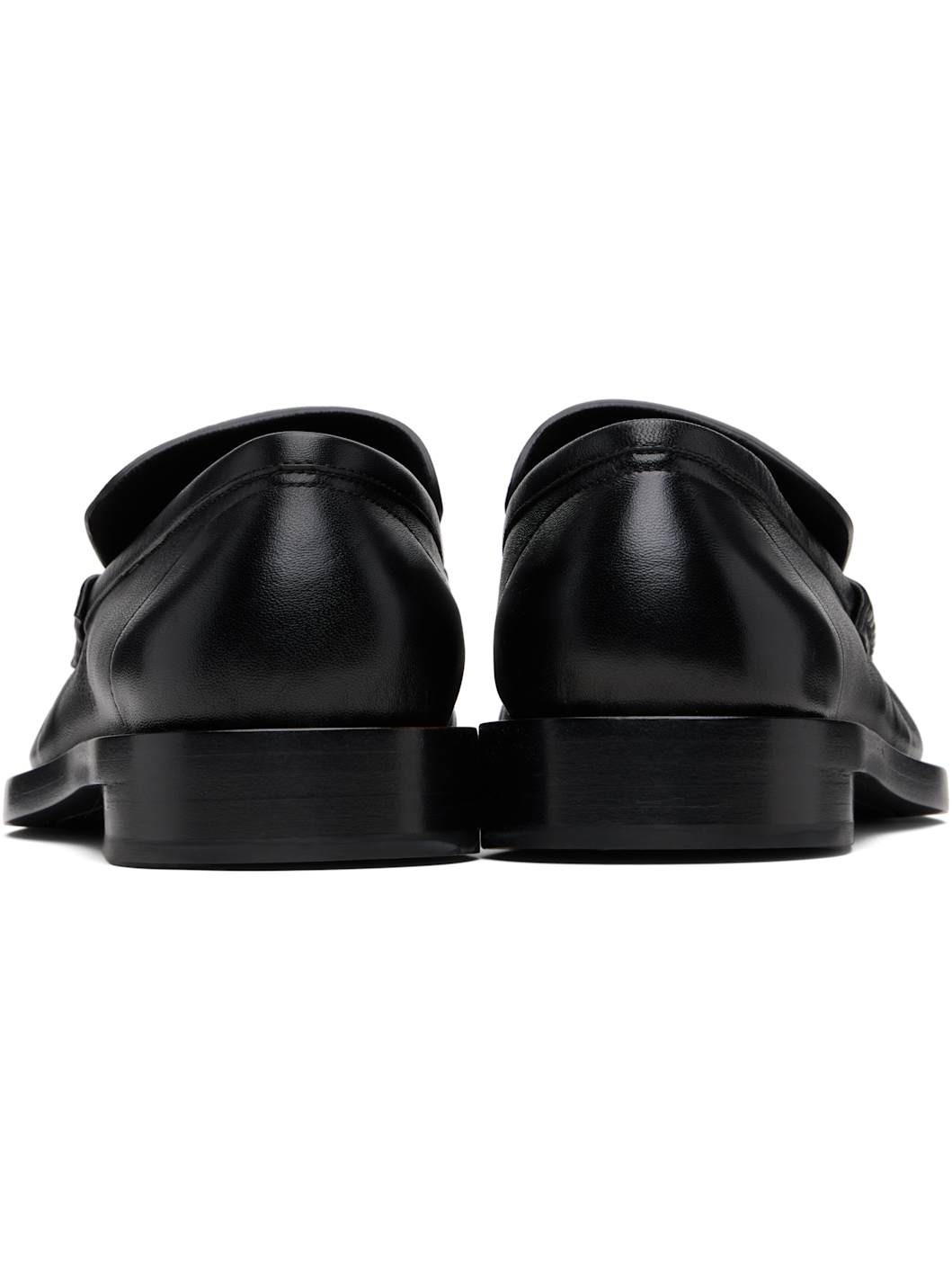 Black Square Toe Loafers - 2