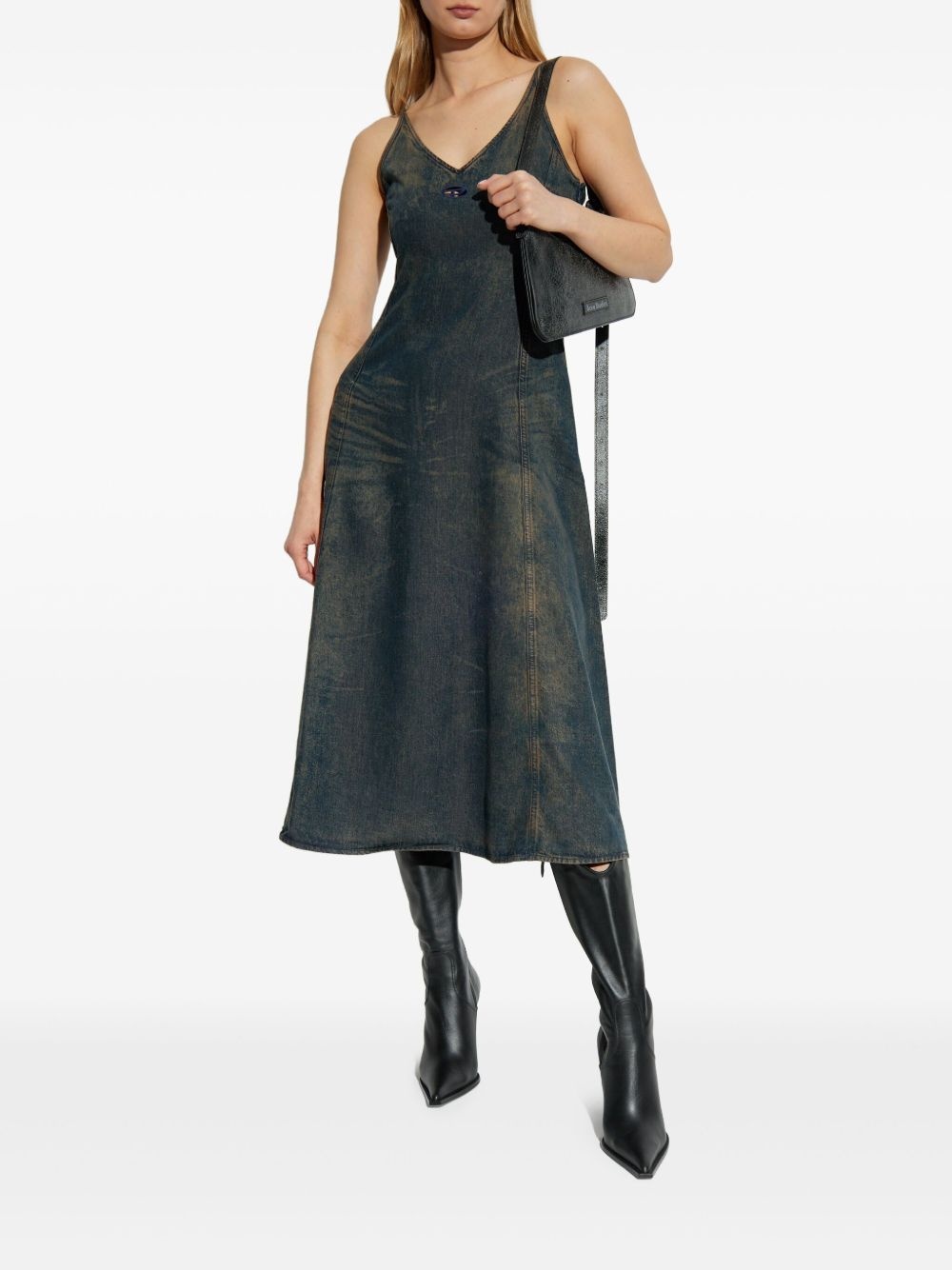 De-Beld-S V-neck denim dress - 2