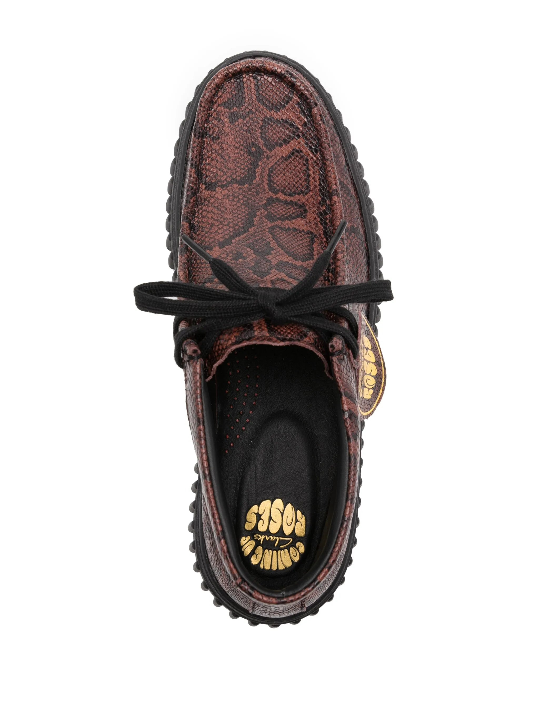 snake-print leather boots - 4