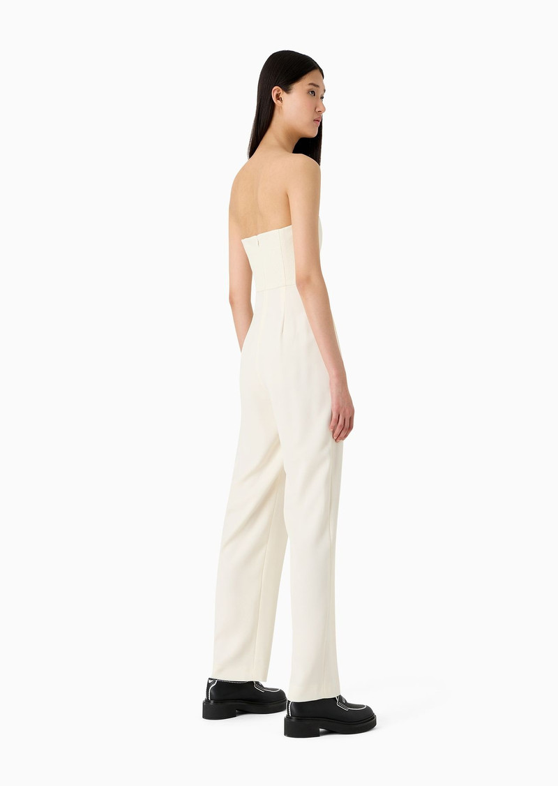 Techno cady jumpsuit with strapless bodice in ottoman fabric 3