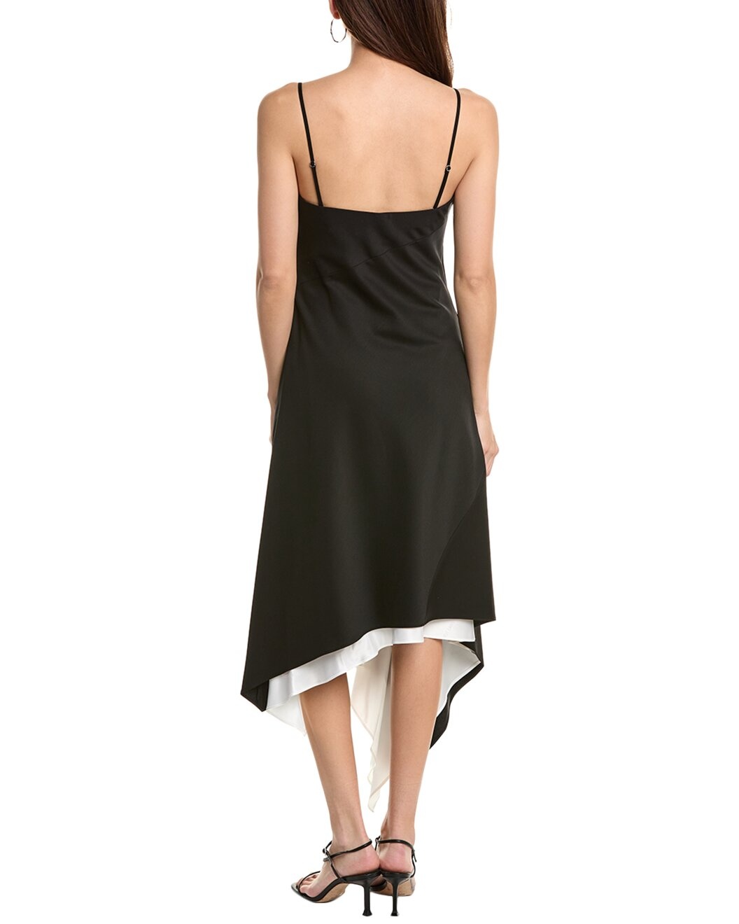Helmut Lang Angled Hem Wool Midi Dress - 2