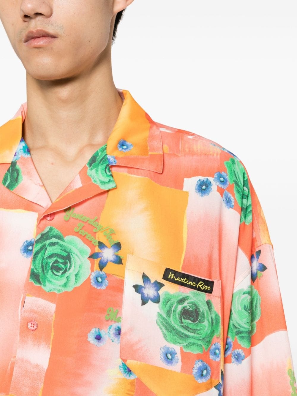 floral-print logo-patch shirt - 5