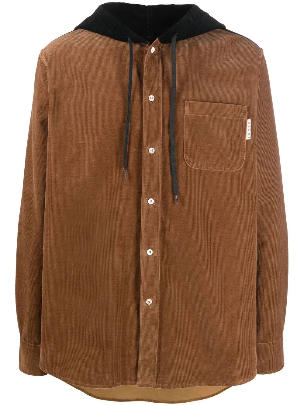 corduroy hooded overshirt - 1