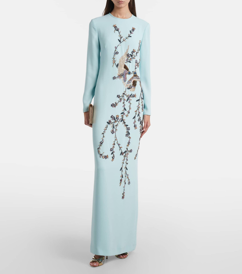 COSTARELLOS Siriana embellished crêpe gown outlook