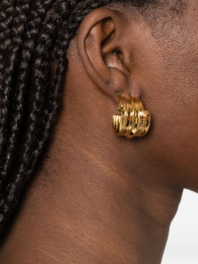 ELISABETTA FRANCHI ridged hoop earrings outlook