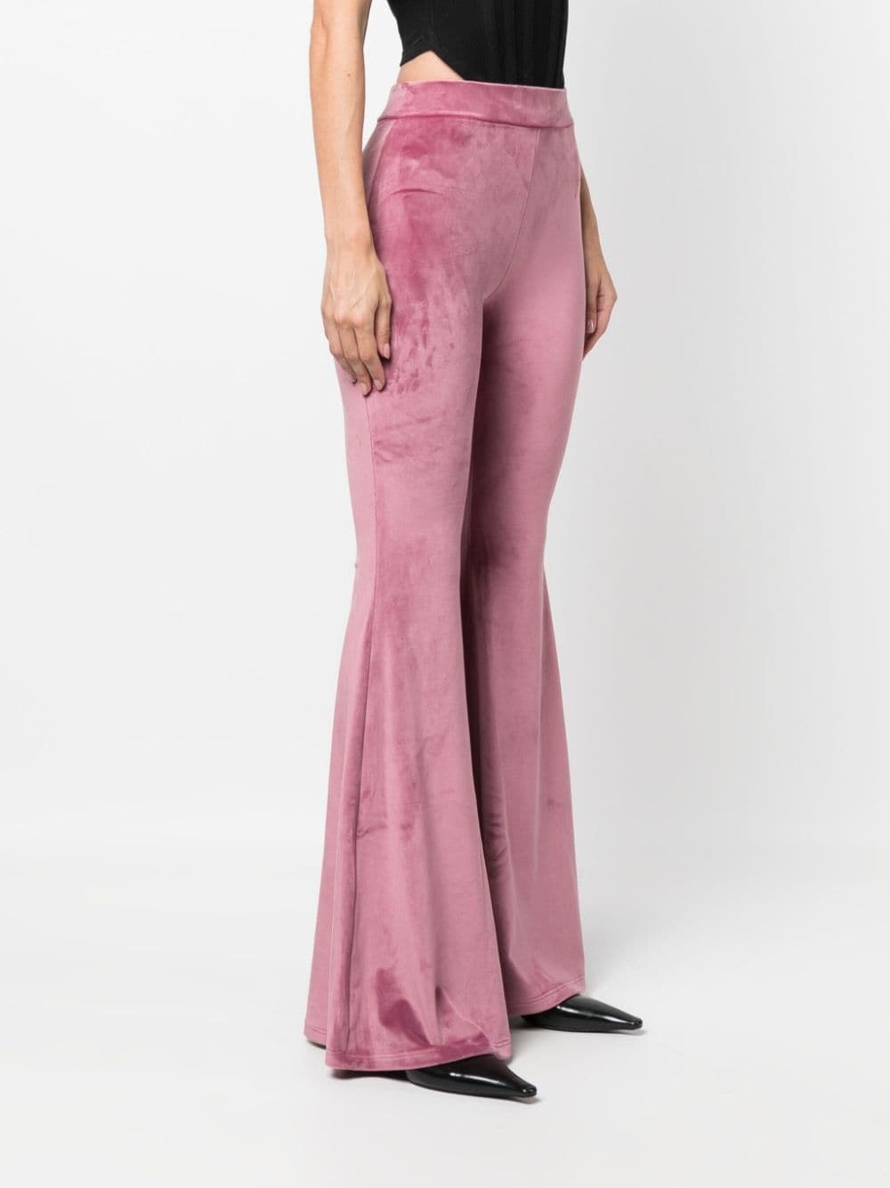 velvet flared trousers - 3