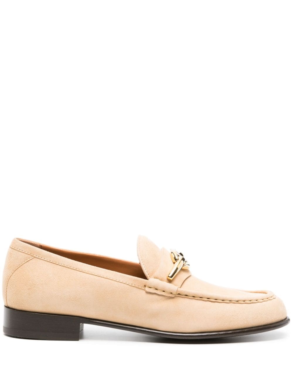 VLogo-plaque suede loafers - 1