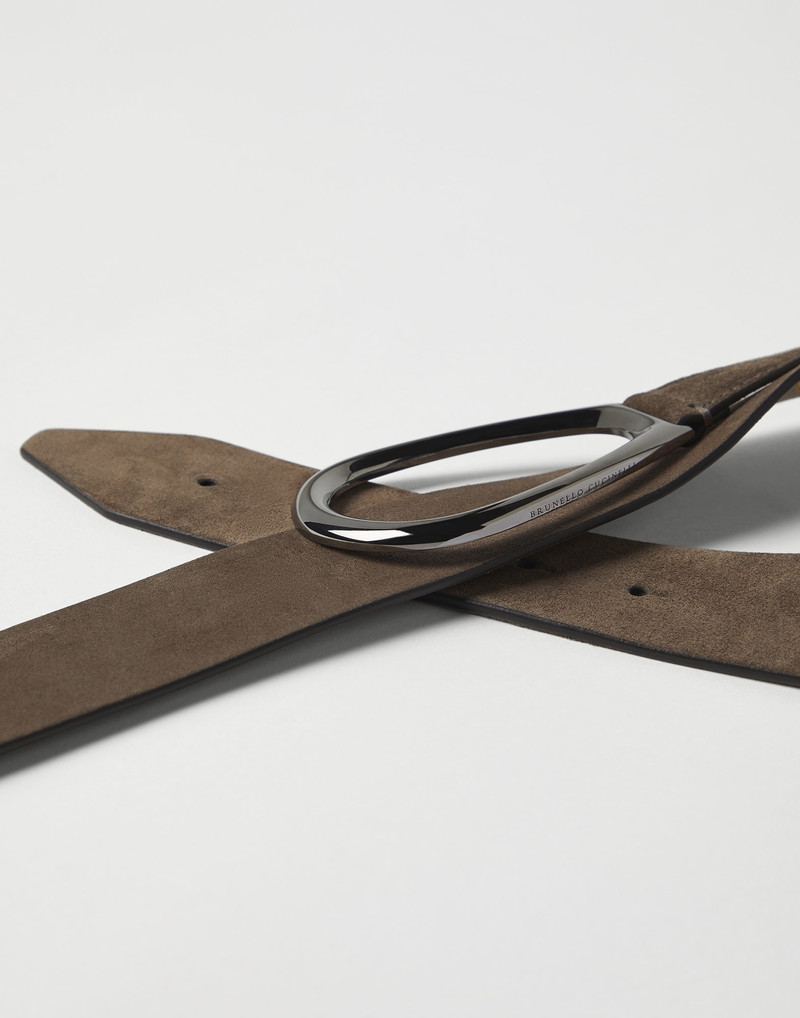 Brunello Cucinelli Calfskin suede belt outlook