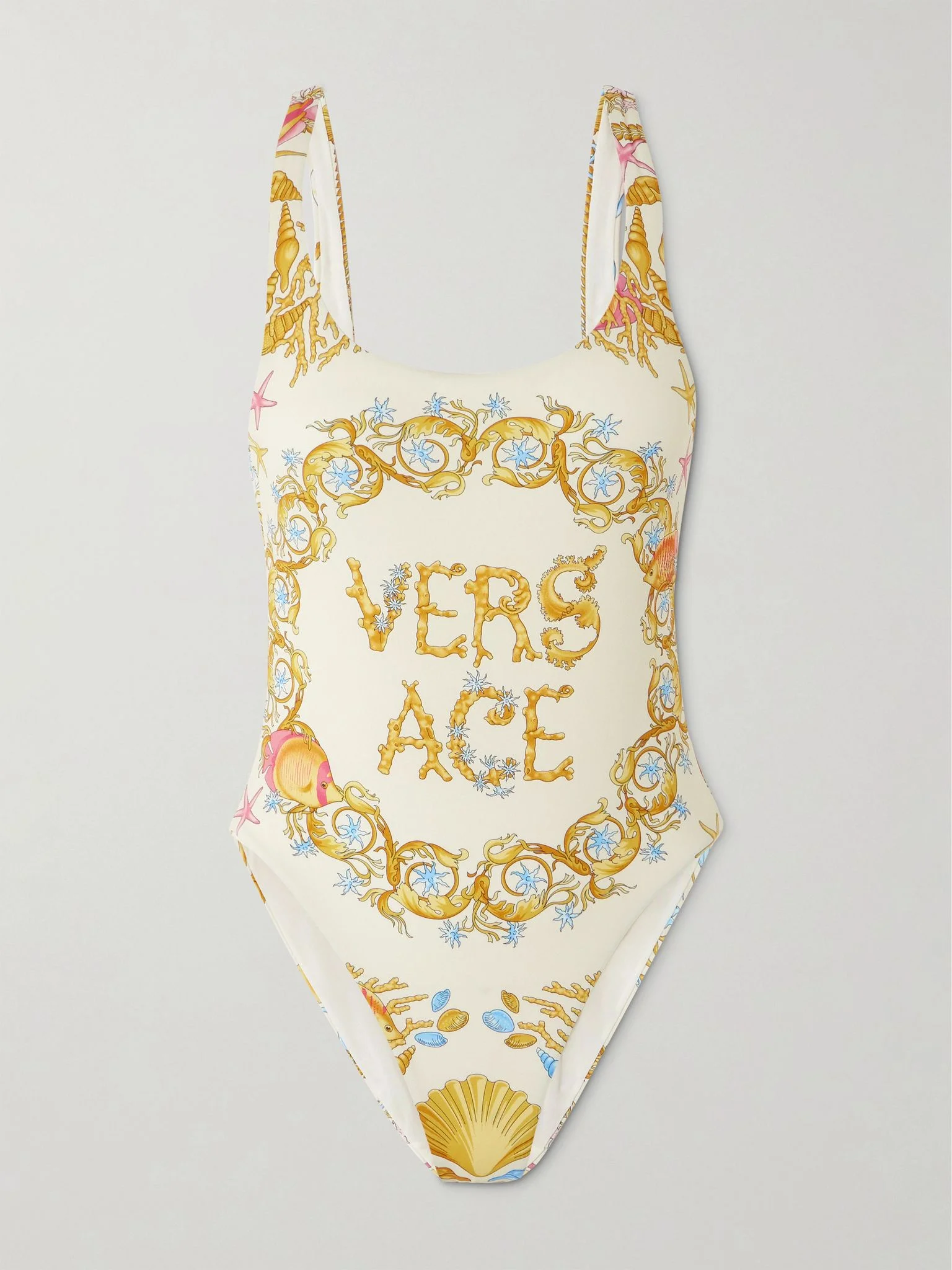 Open-back printed swimsuit Yellow - 1