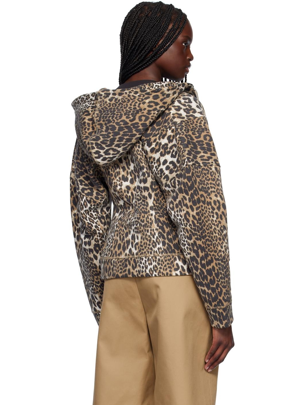 Brown & Black Heavy Fleece Zip Hoodie - 3