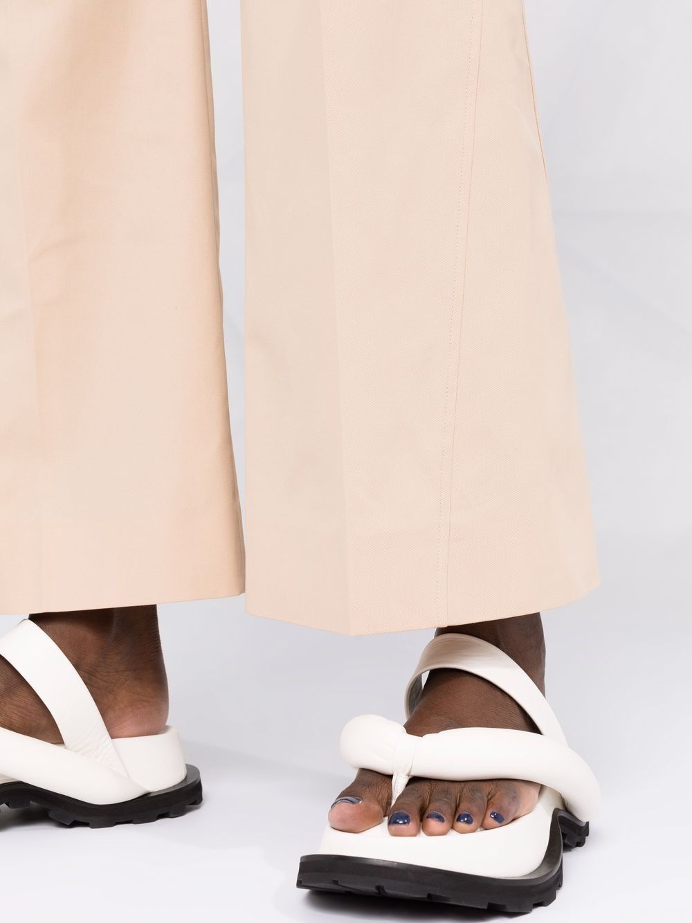 straight-leg cotton trousers - 3