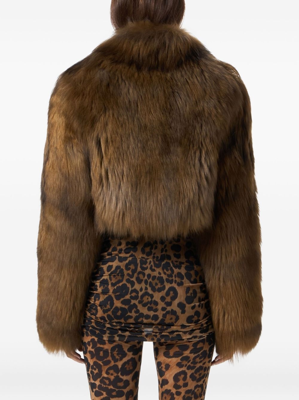 cropped fur jacket - 5