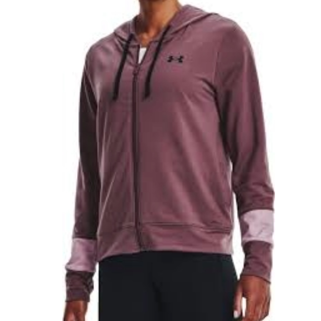 (WMNS) Under Armour Rival Terry Jacket 'Burgundy' 1370941-554 - 3