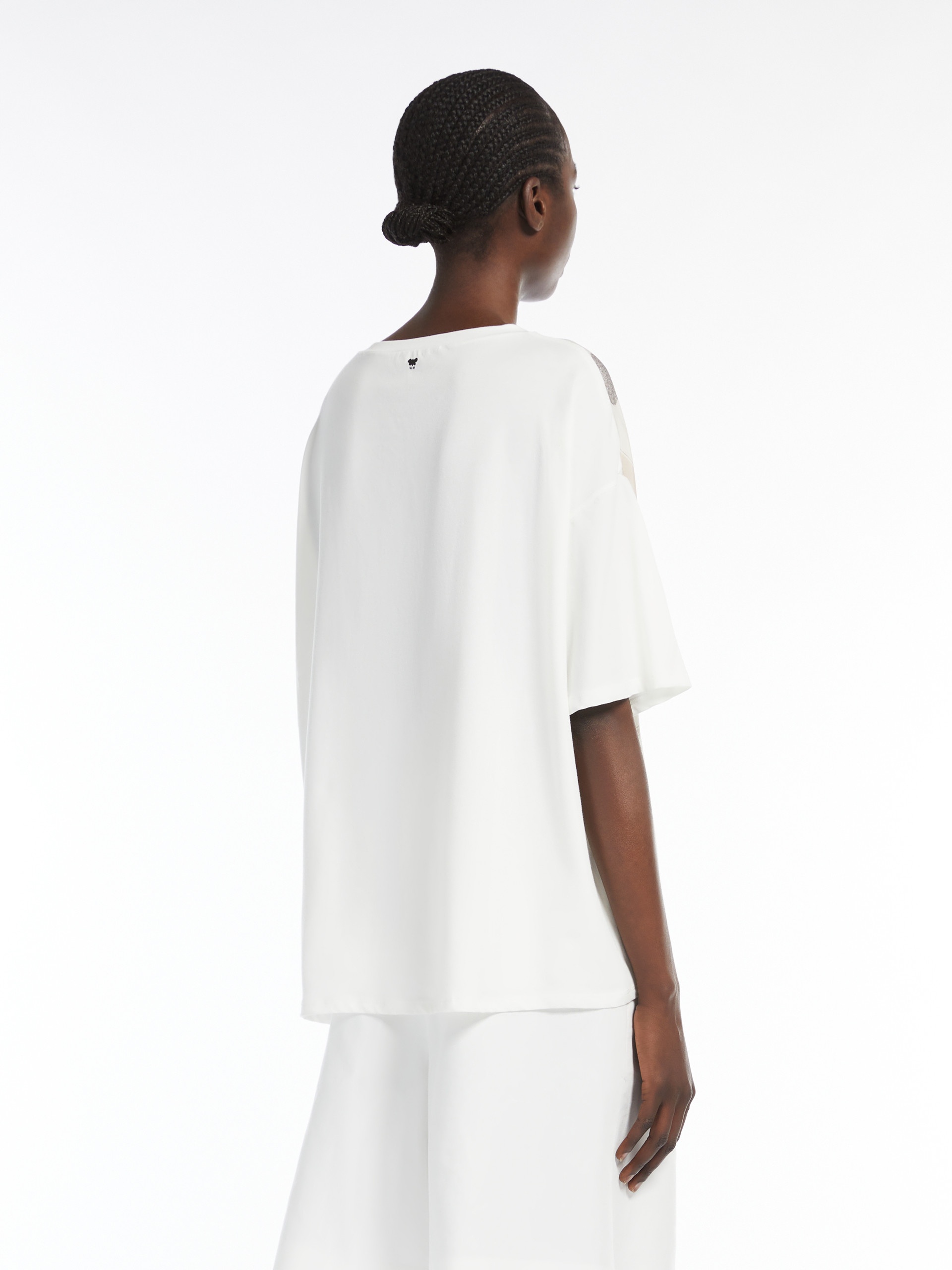 PAMPAS Printed silk and jersey T-shirt - 4