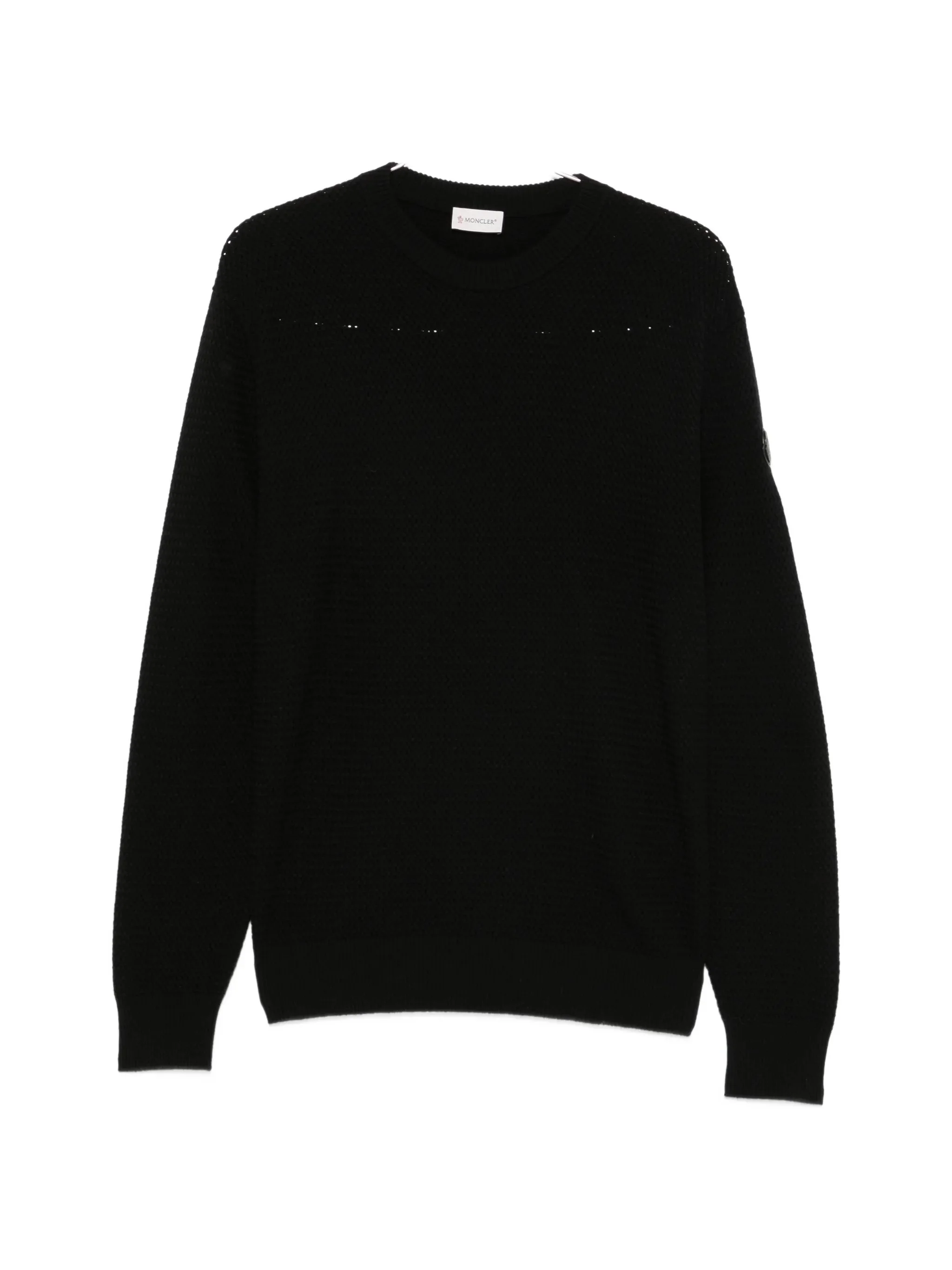 Moncler Logo-patch Waffle-knit Sweater - 1