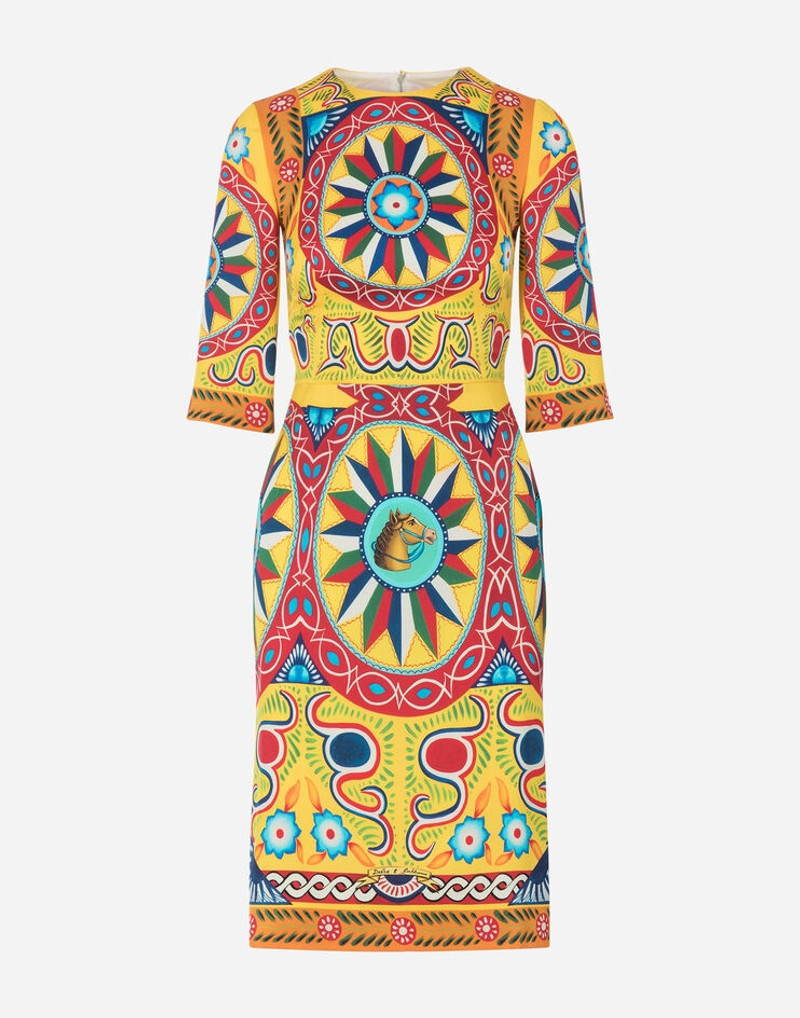 Carretto-print charmeuse midi dress 3