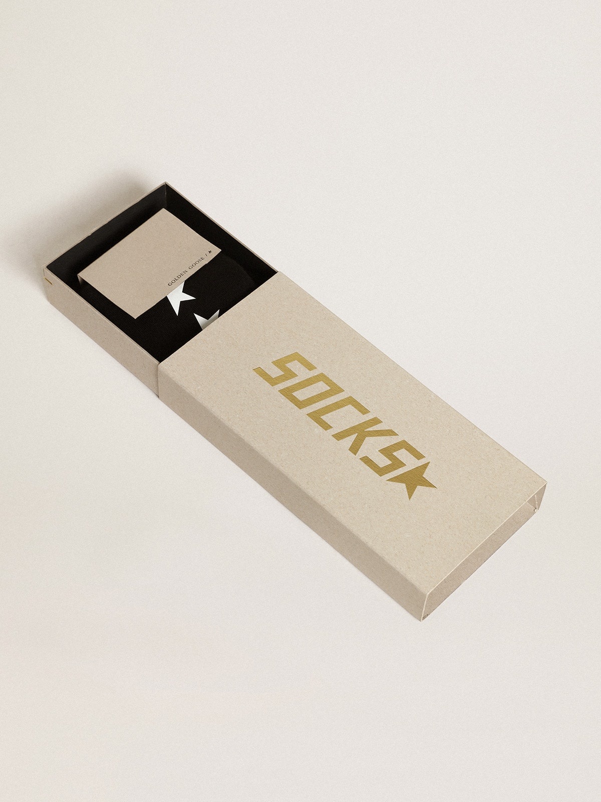 Black socks with contrasting white stars - 2