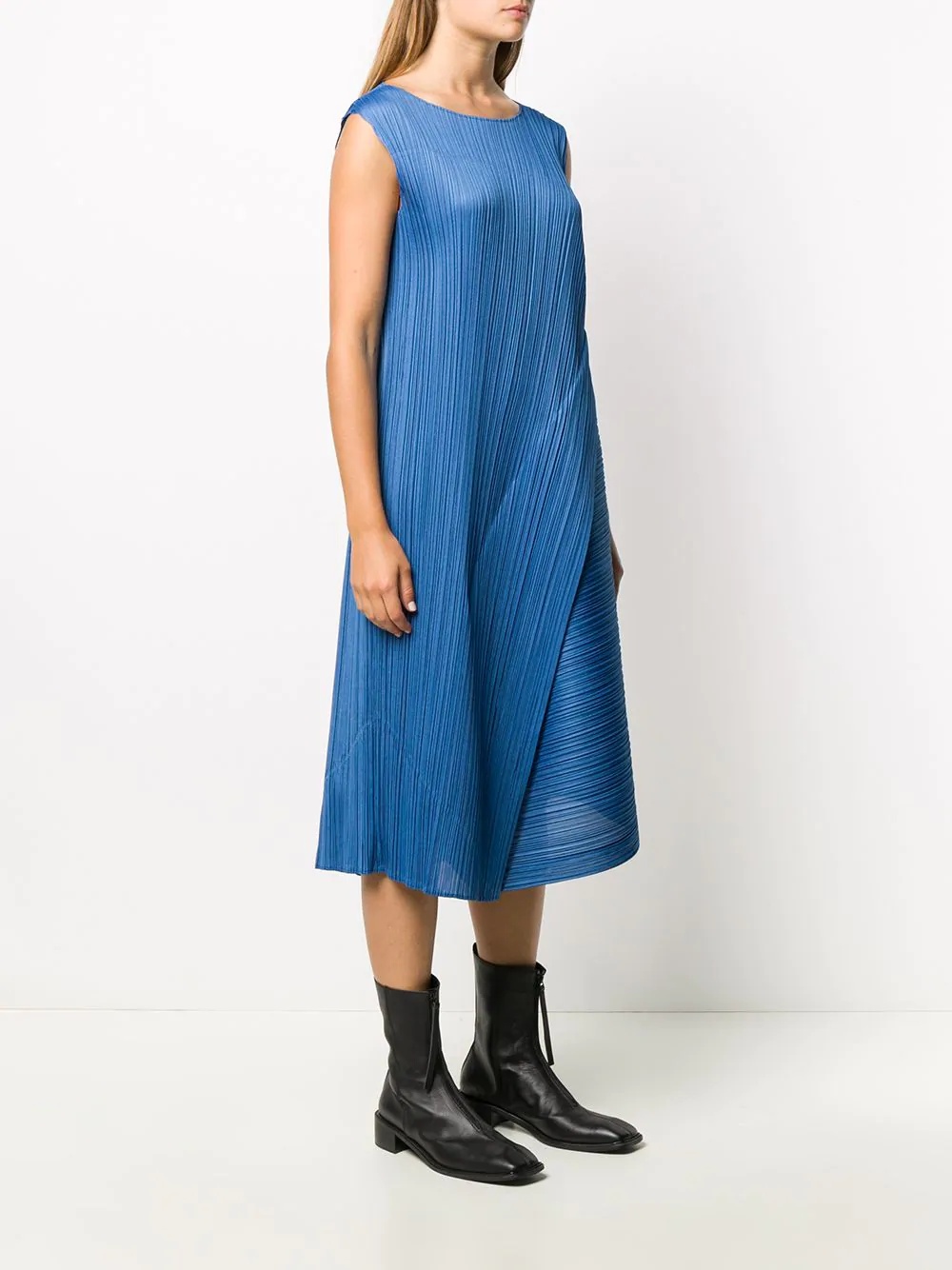 pleated wrap-style midi dress - 3