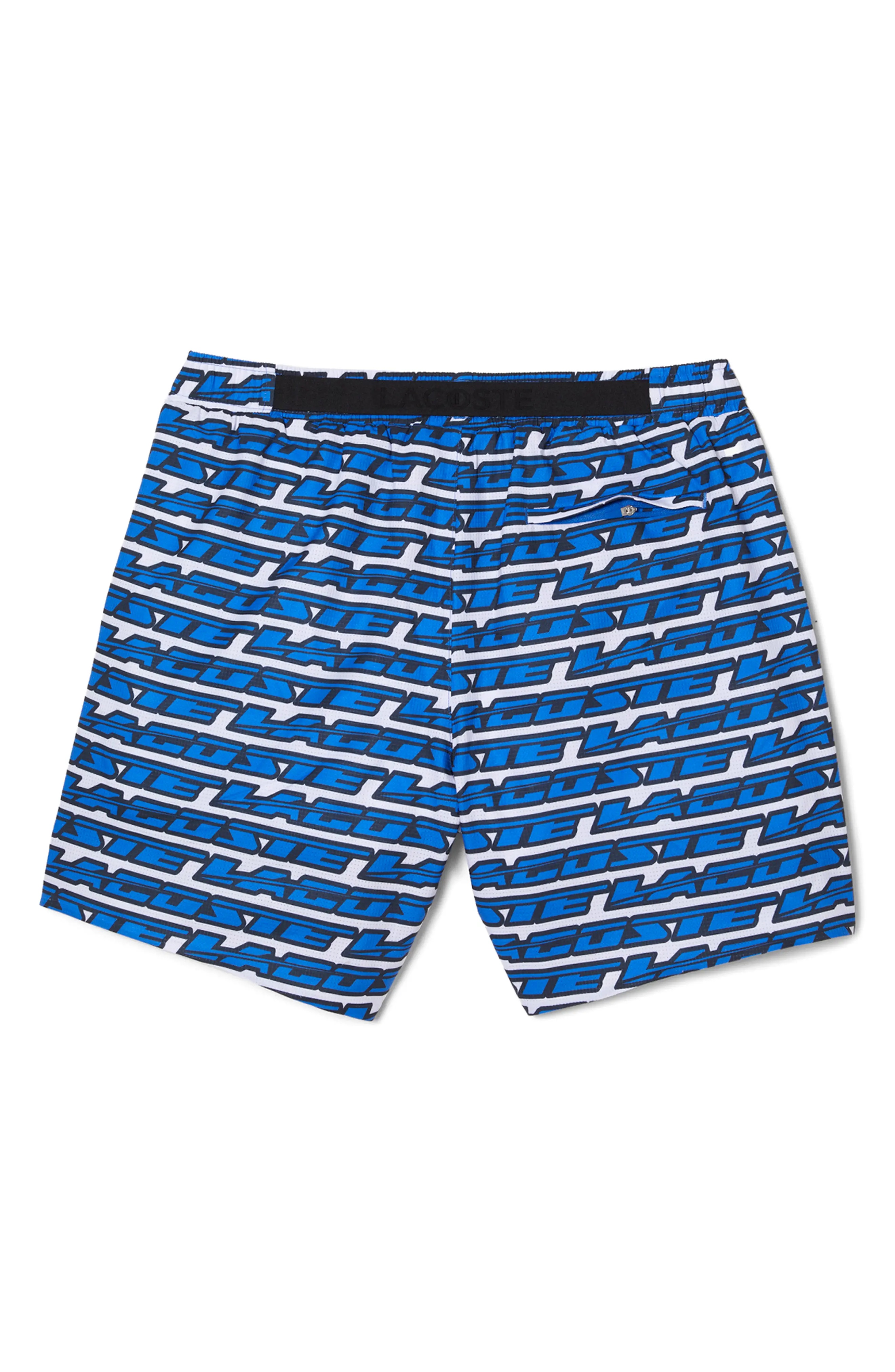 Logo Print Cotton Swim Trunks in Any White/Kingdom - 3