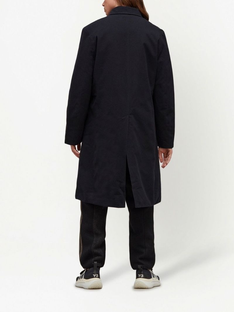 pointed-collar single-breasted coat - 4
