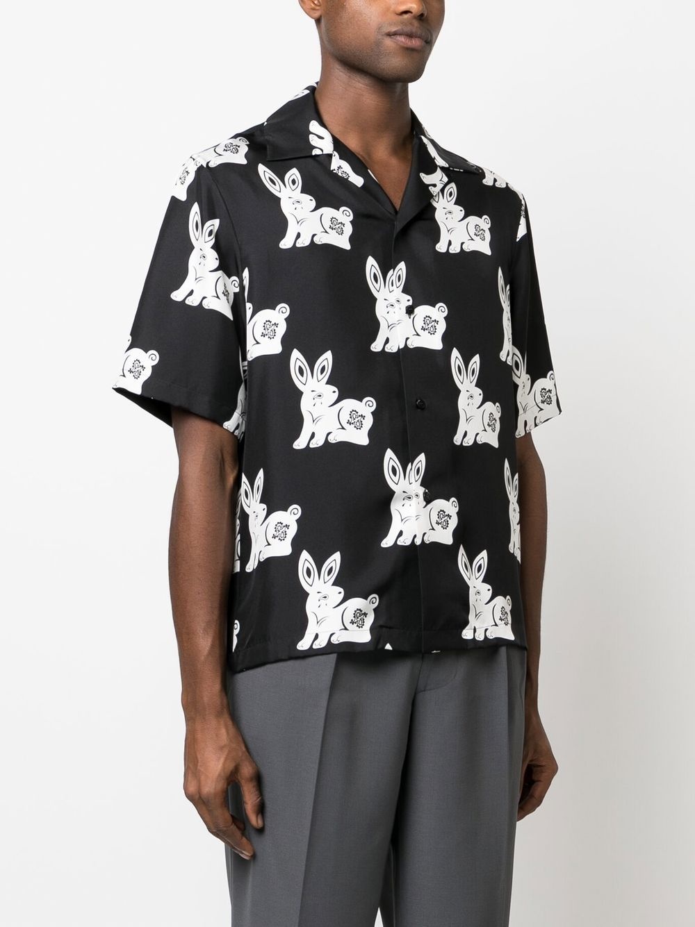 rabbit-motif silk shirt - 3