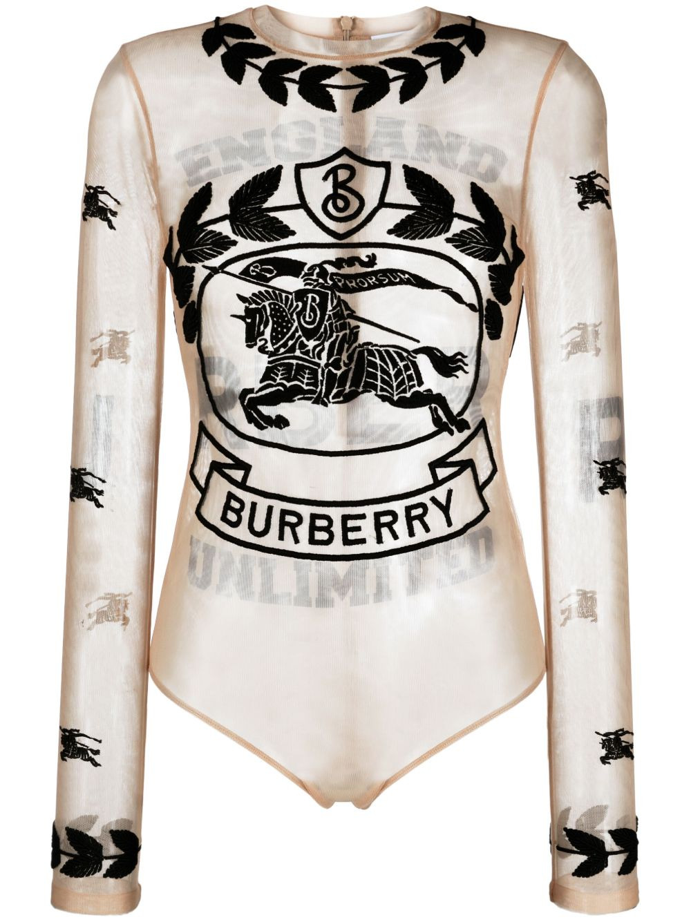 EKD embroidered stretch tulle bodysuit - 1