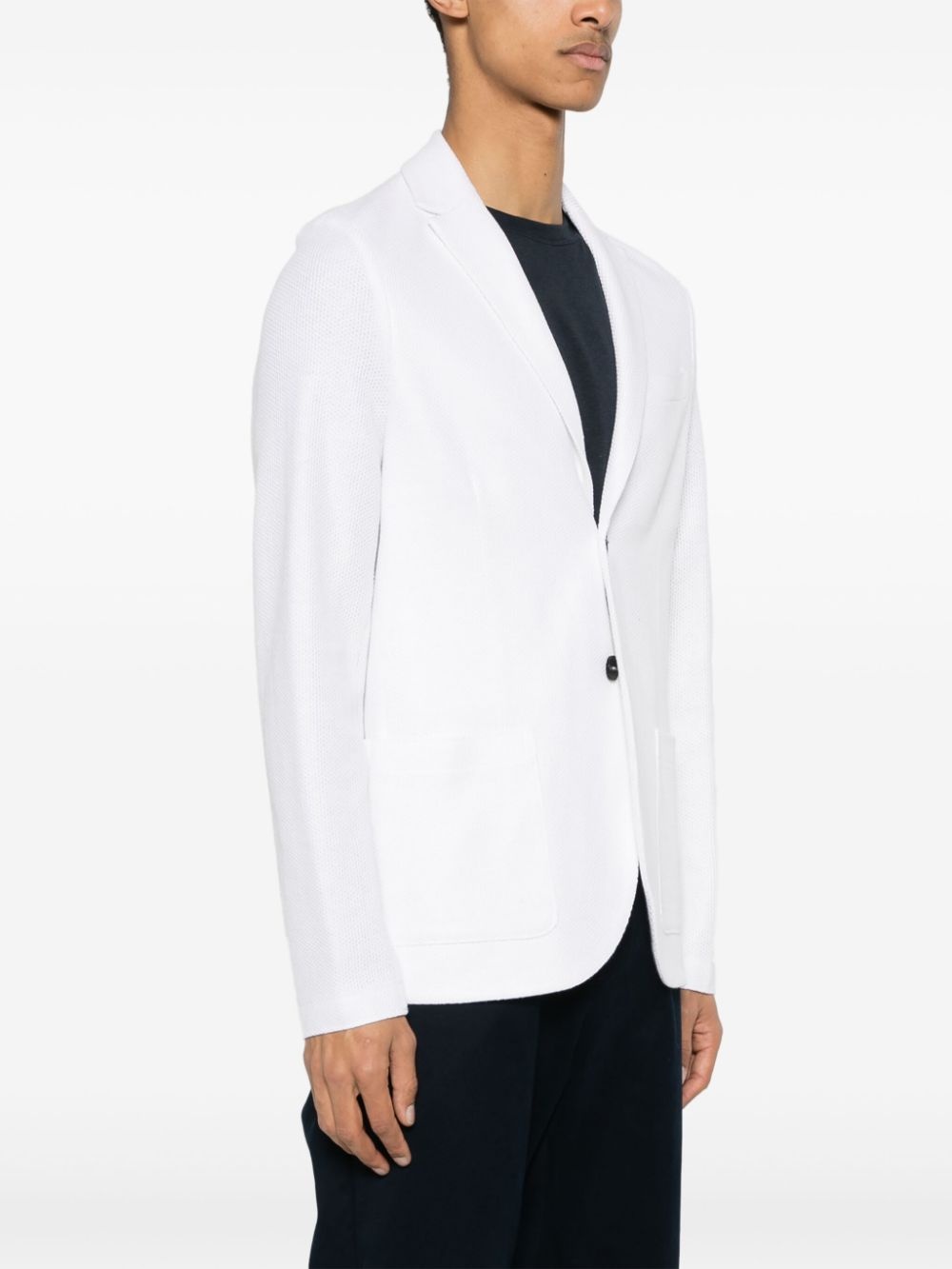single-breasted honeycomb blazer - 3