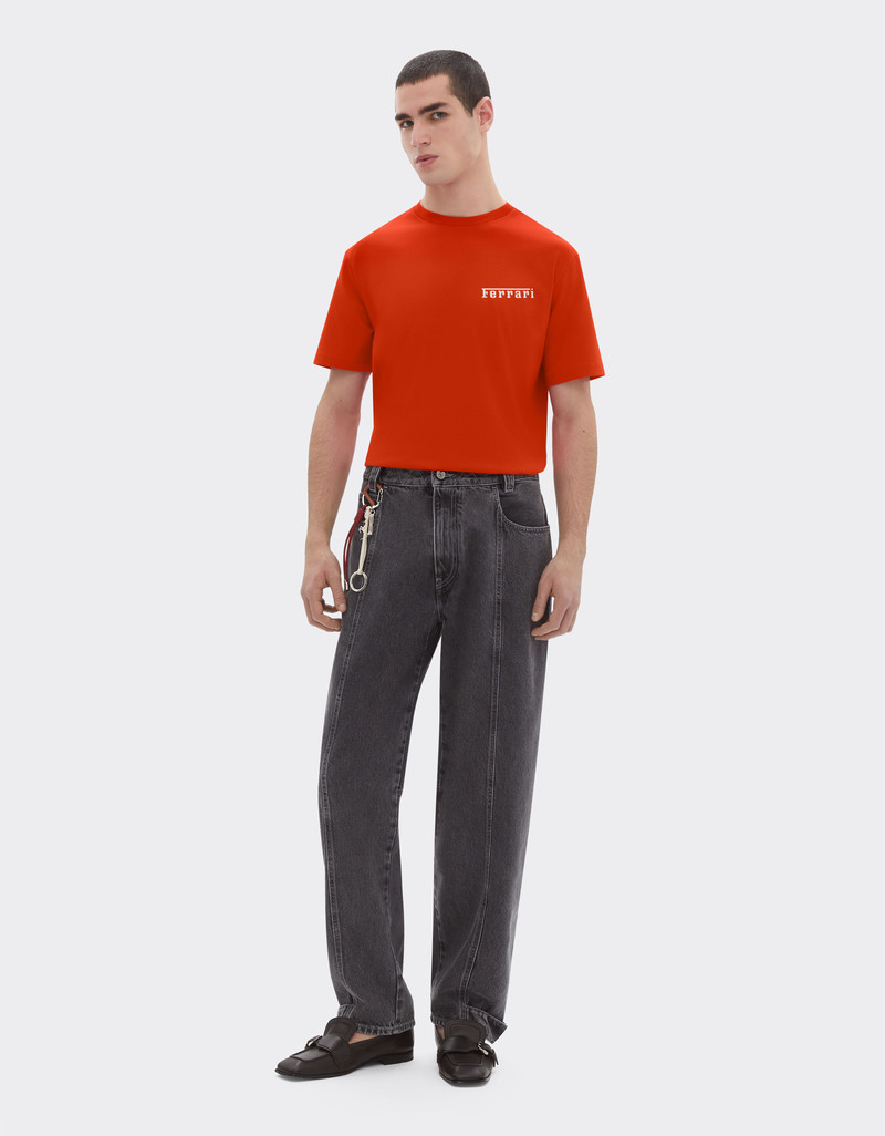 Ferrari Cotton T-shirt with Ferrari logo outlook