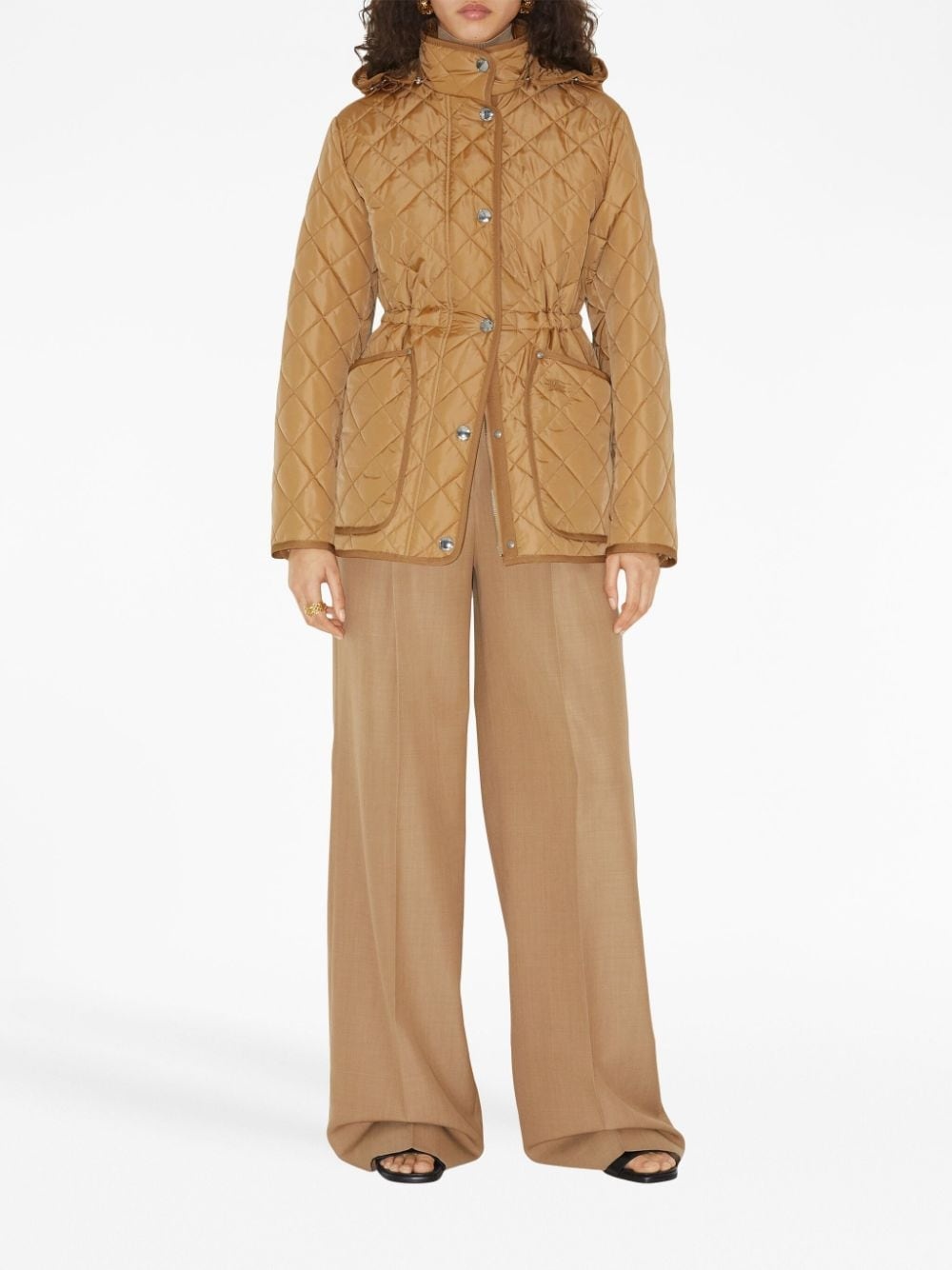 diamond-quilted hooded jacket - 2