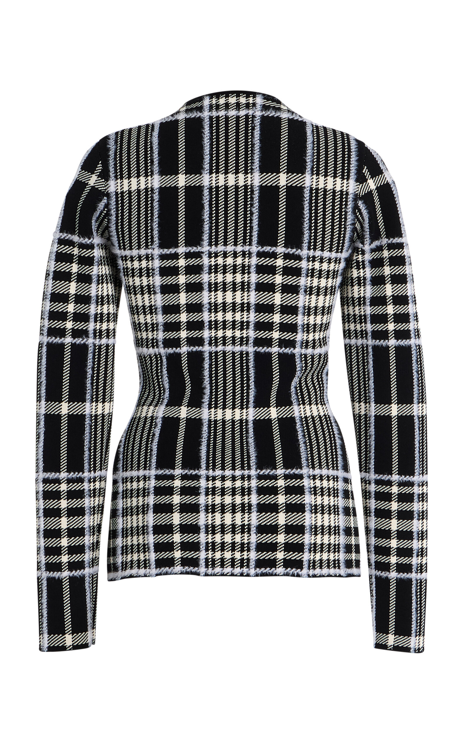The Greer Plaid-Jacquard Cardigan black - 5