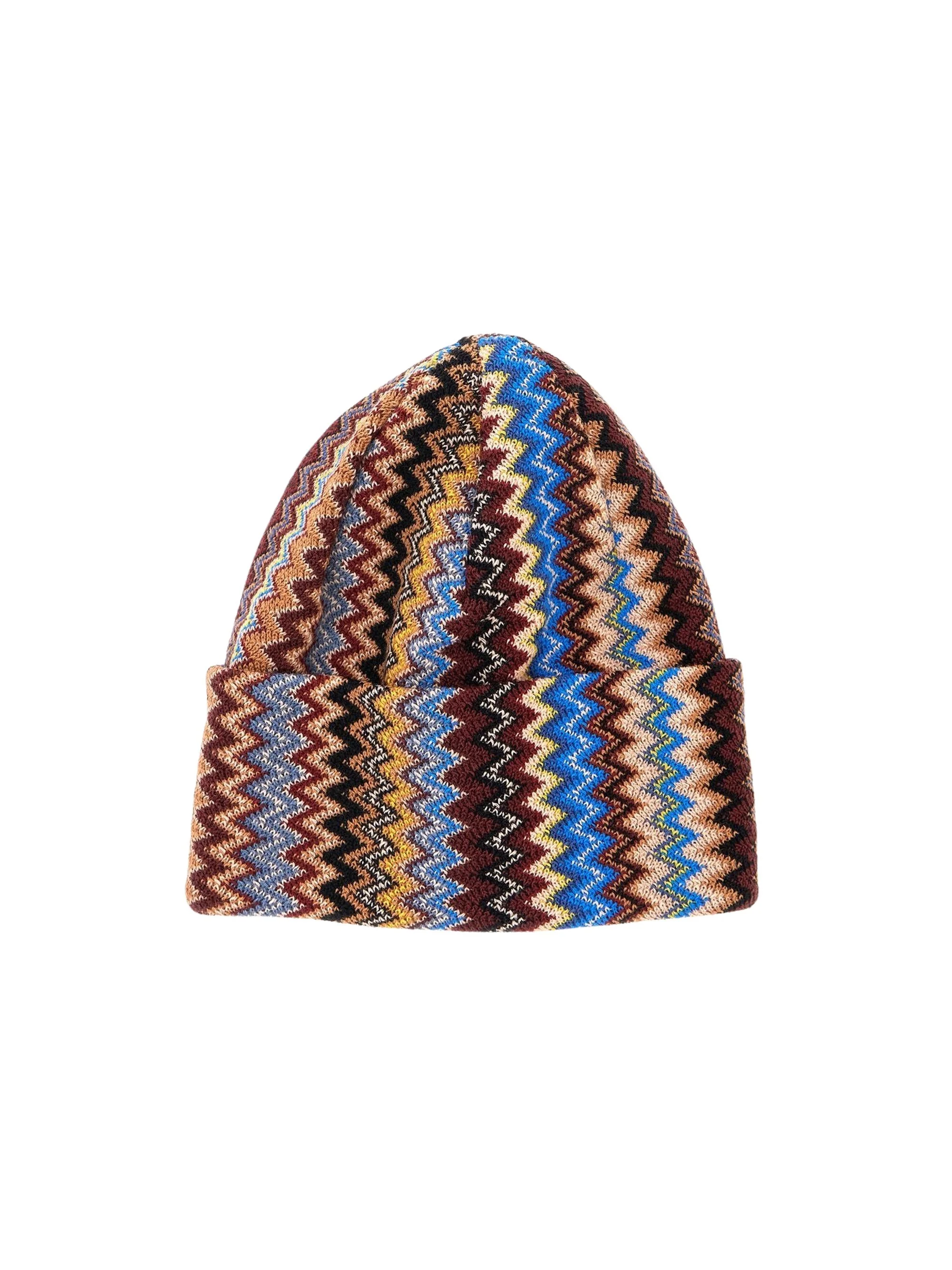 Zigzag Knitted Beanie - 1