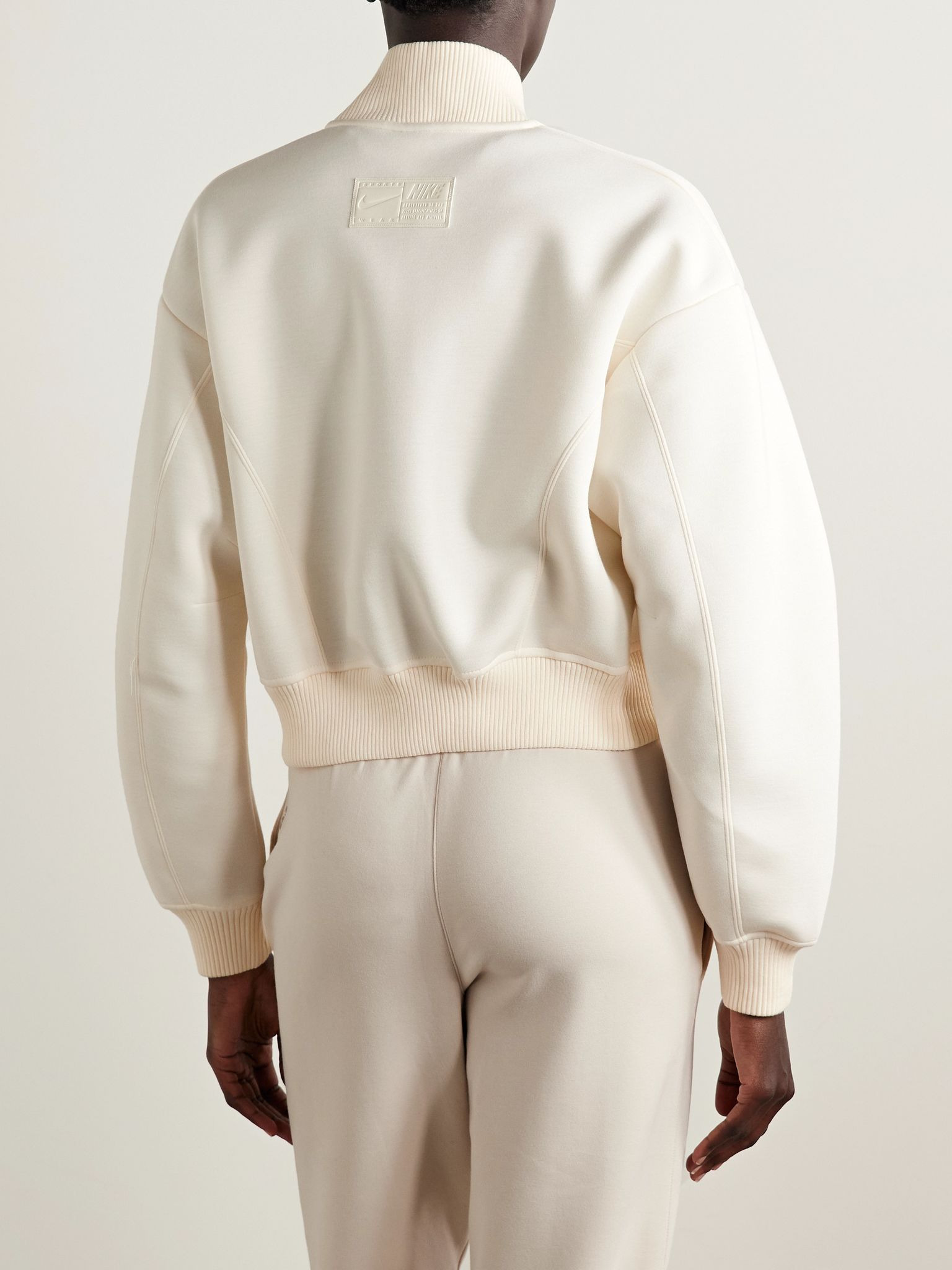 Destroyer modal-blend jersey bomber jacket Ivory - 4