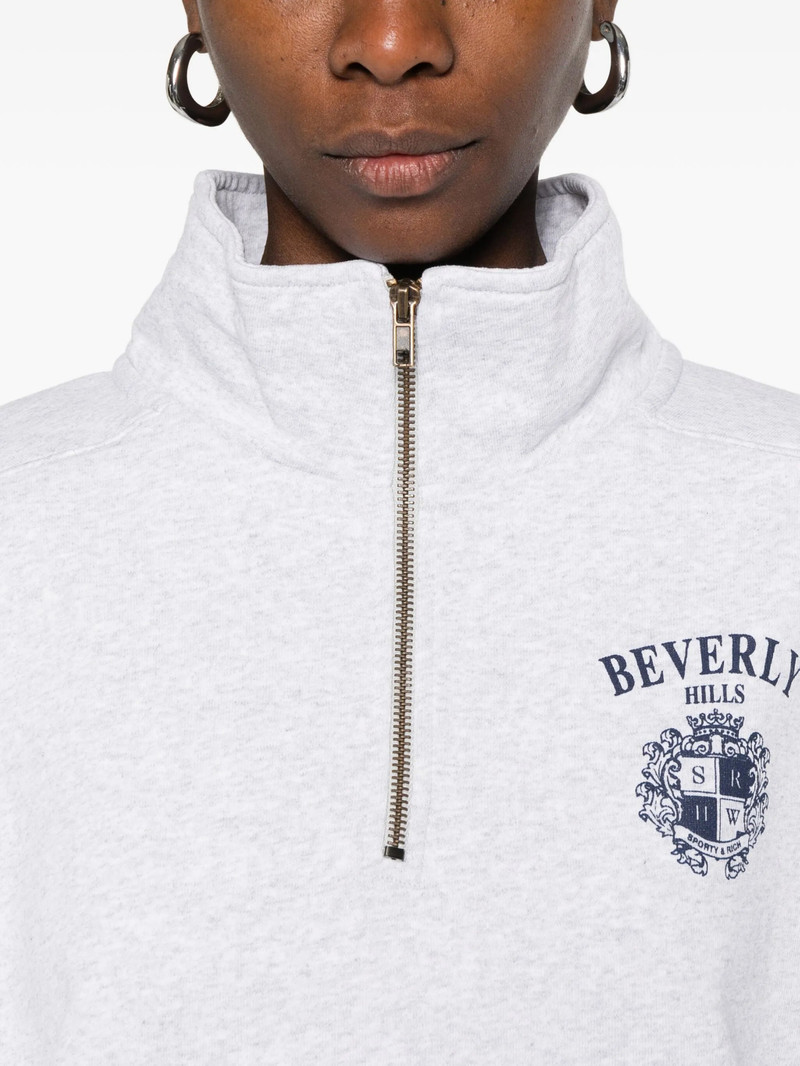 Sporty & Rich Quarter-zip Pinted Sweatshirt 3