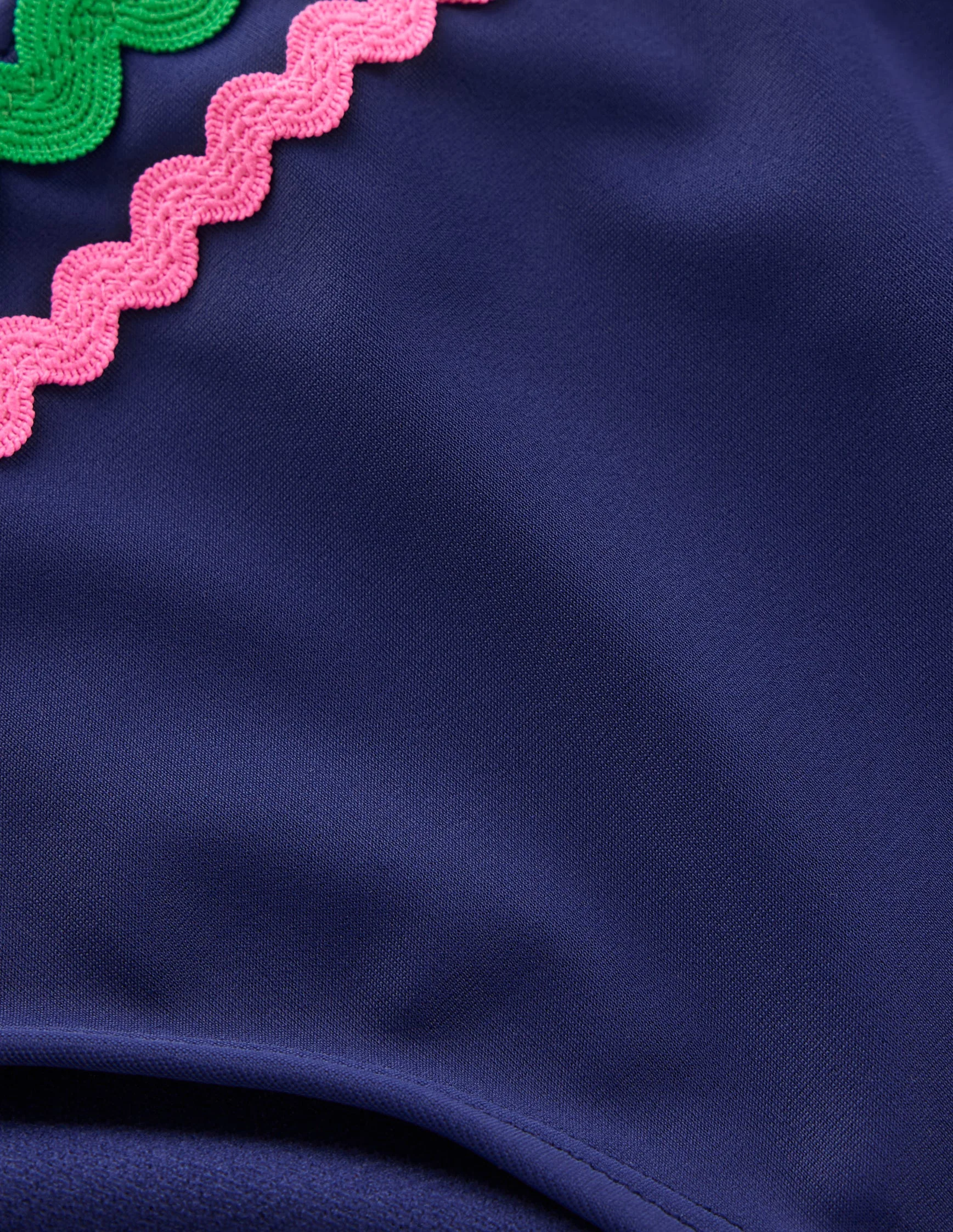 Porto Bikini Bottoms-Navy Rik Rak - 1