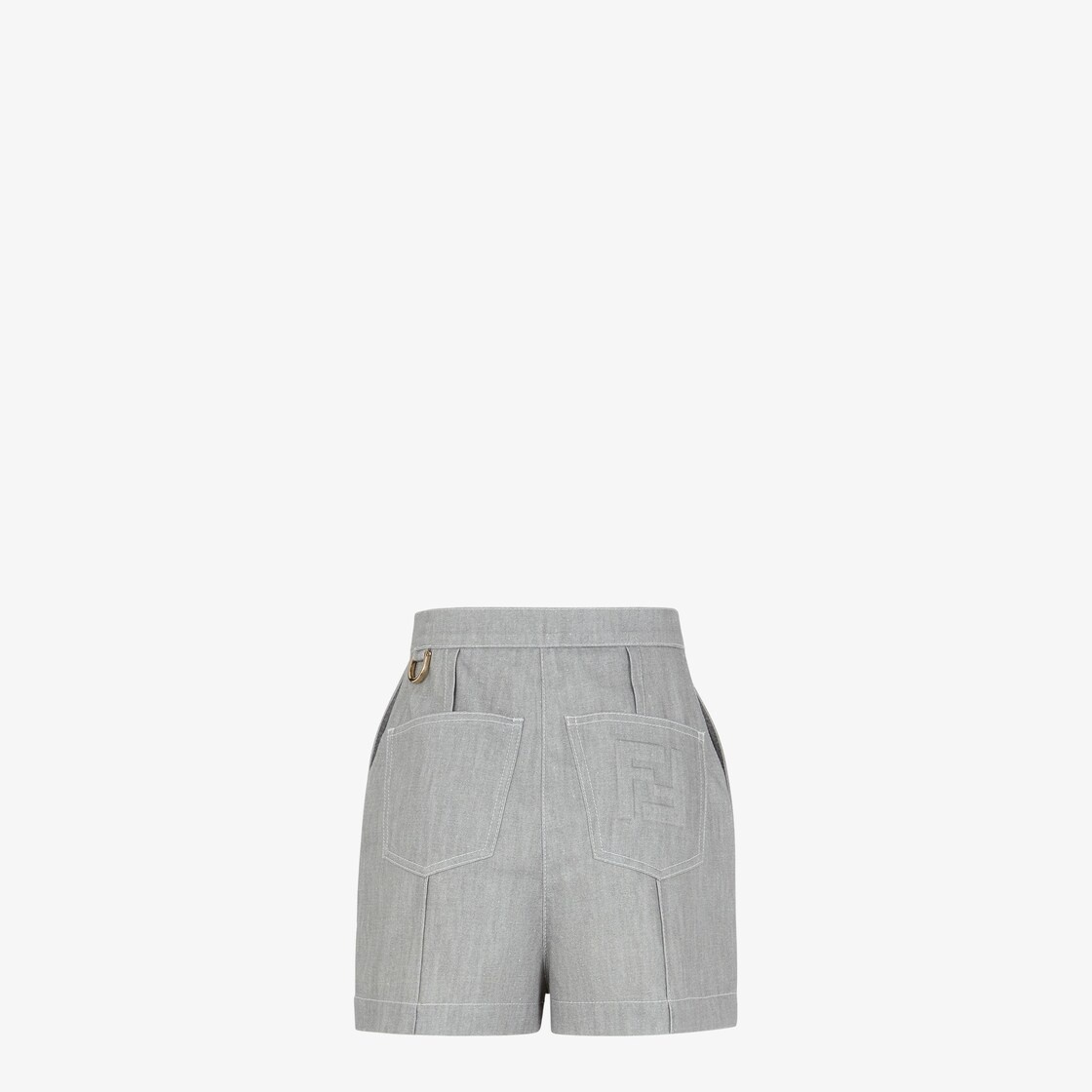 Gray chambray shorts - 2