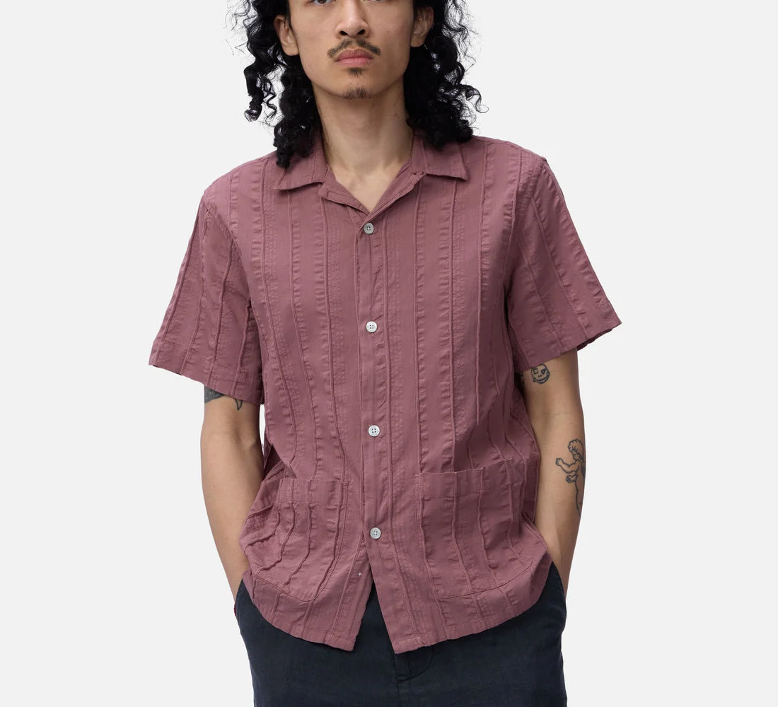 Cabana Shirt - Brick Rope Stripe - 1
