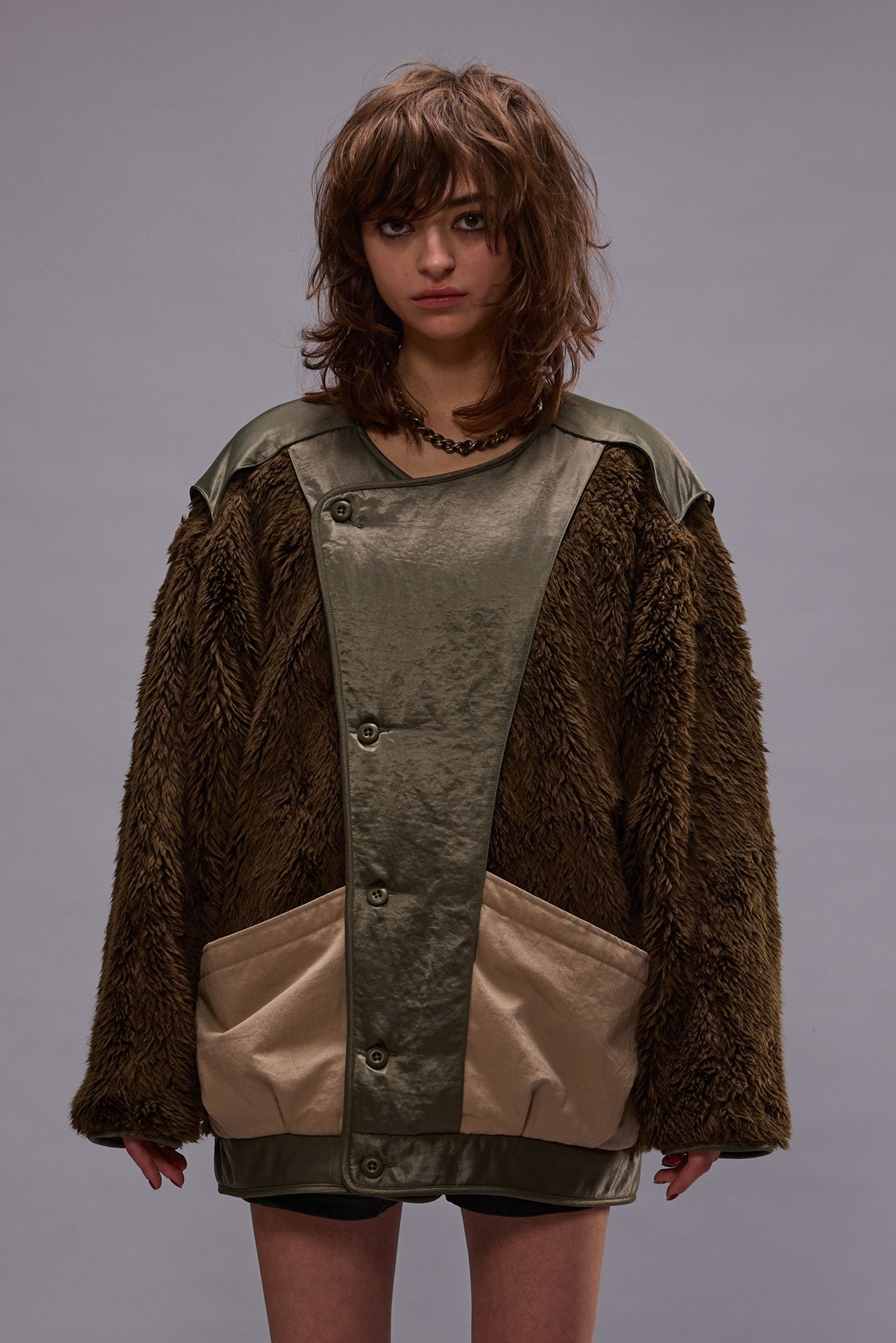 COCOON LINER JACKET - OLIVE/KHAKI - R13 - 3