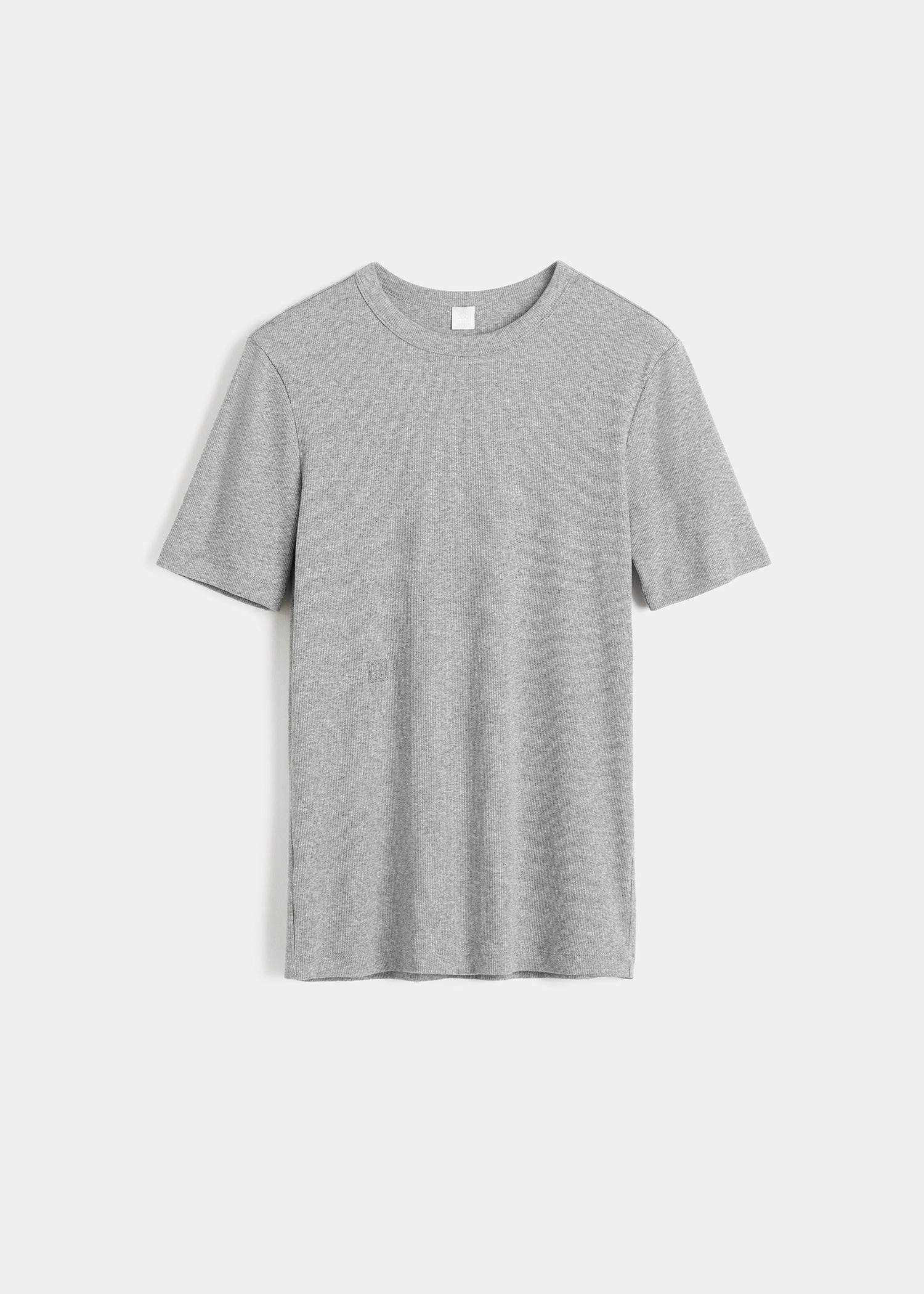 Classic rib tee grey melange - 1