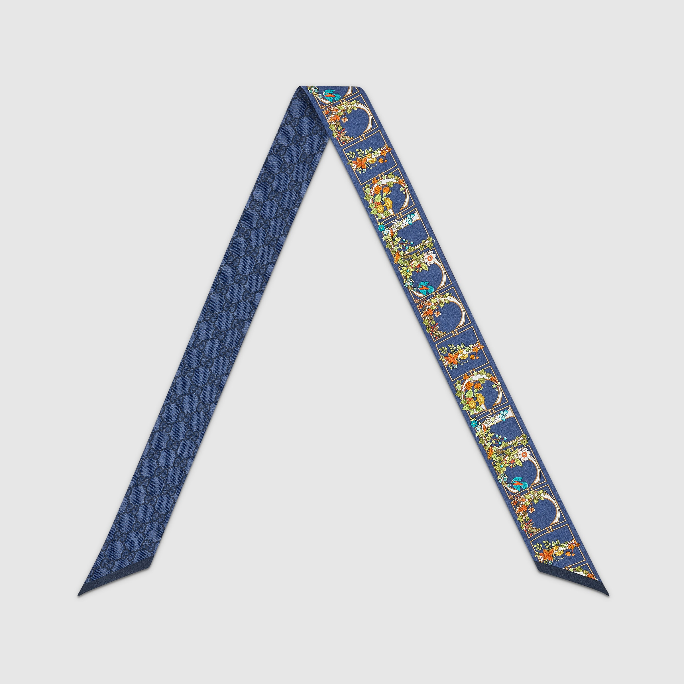 Printed silk twill neck bow - 2