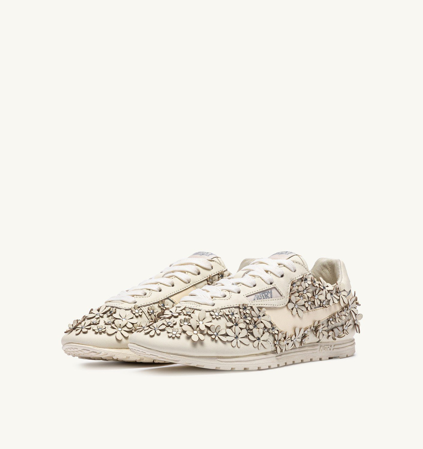 WINDSPIN FLOWERS SNEAKERS IN MARSHMALLOW LEATHER - 2