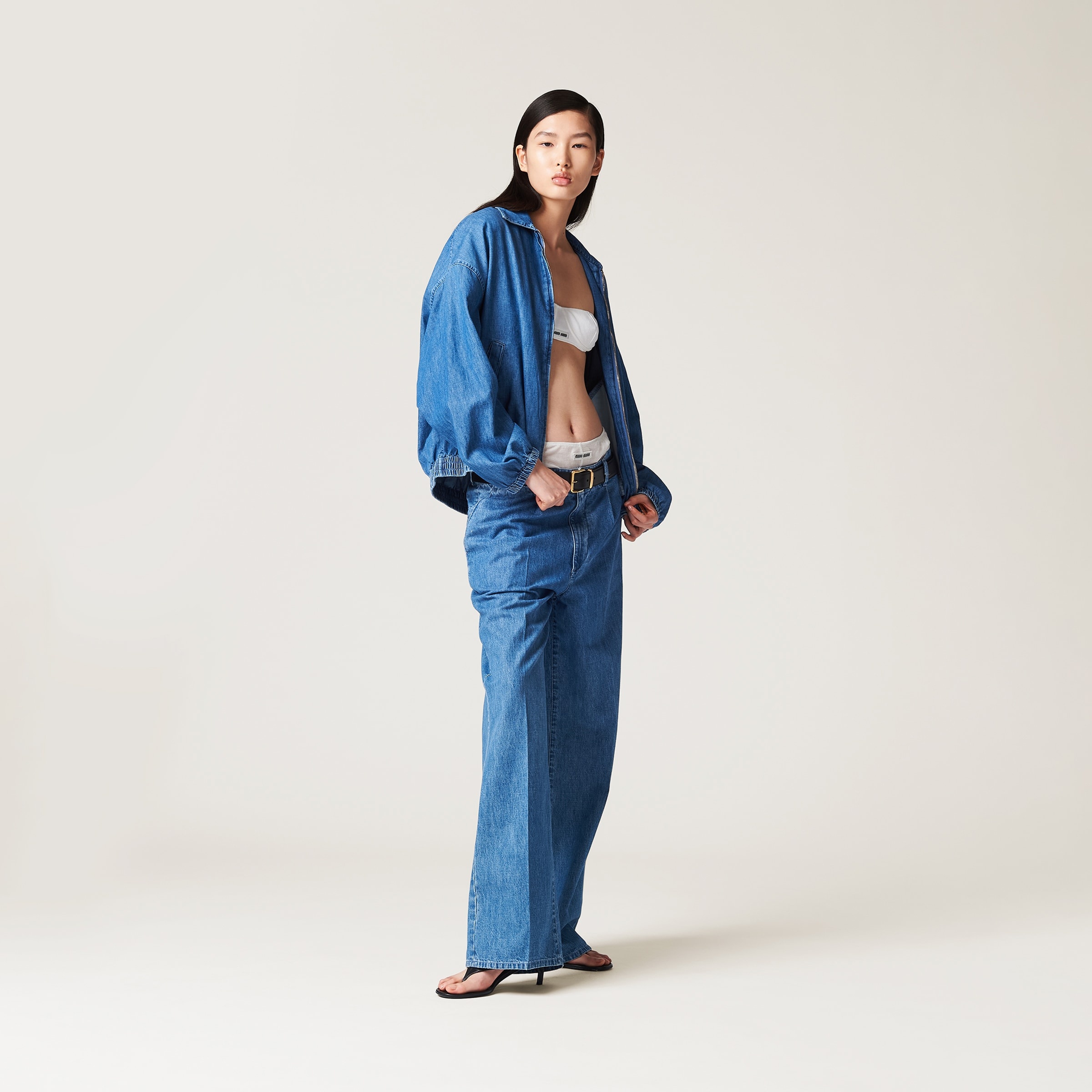 Chambray blouson jacket - 4