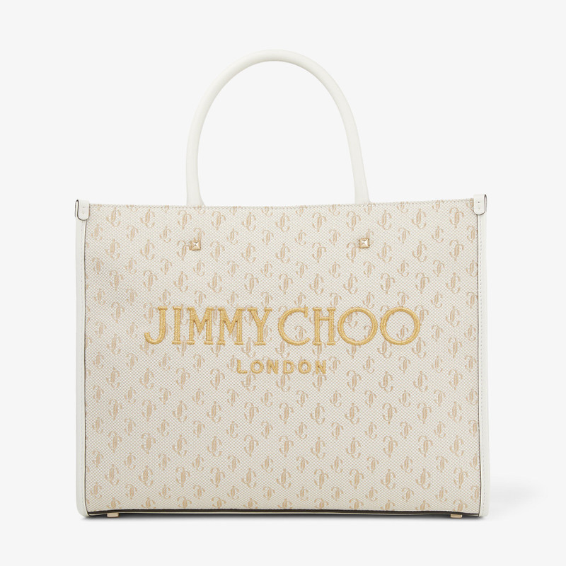 Avenue M Tote
Latte JC Monogrammed Jacquard Tote Bag with Embroidered Logo 1