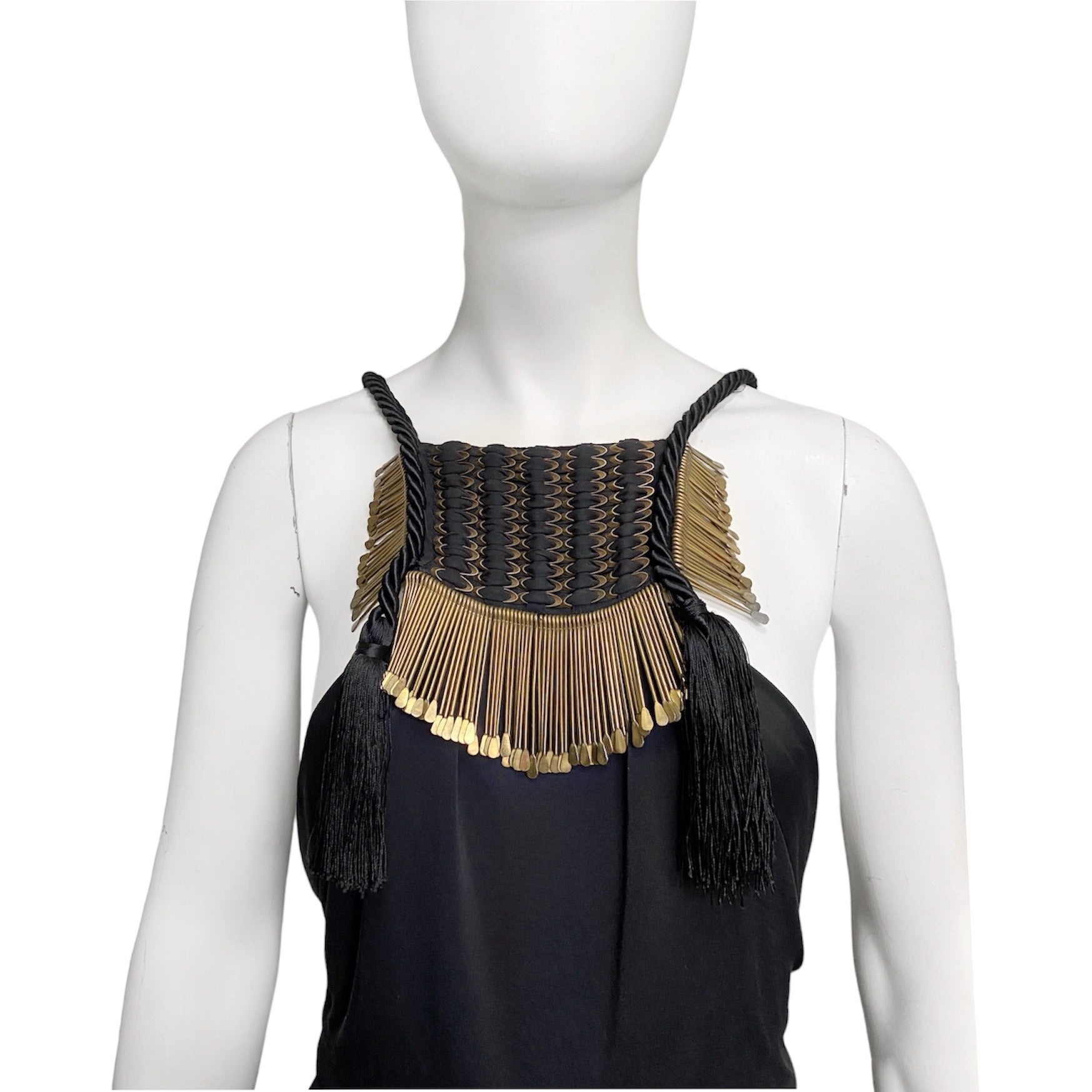 Gucci spring 2011 gold embossed black drop-crotch jumpsuit - 6