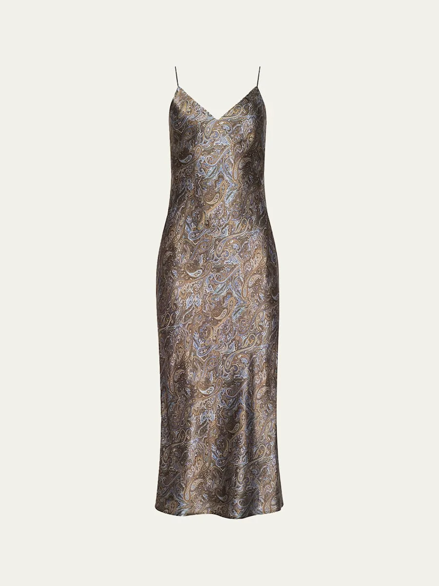 Seridie Paisley Mid-Length Slip Dress - 1