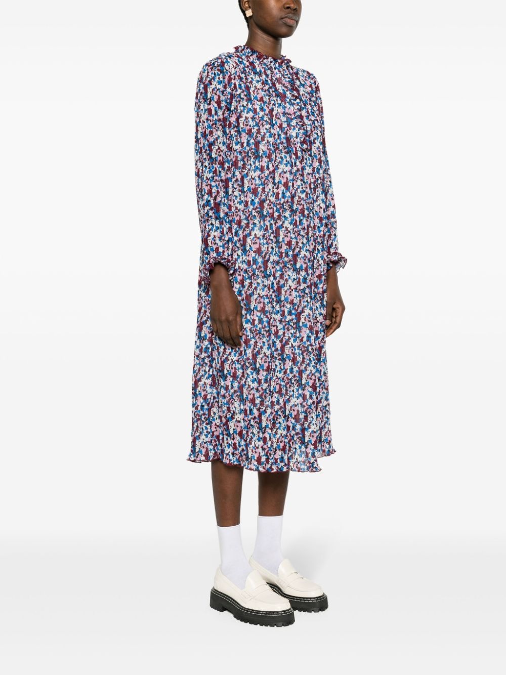 georgette pleated midi dress - 3