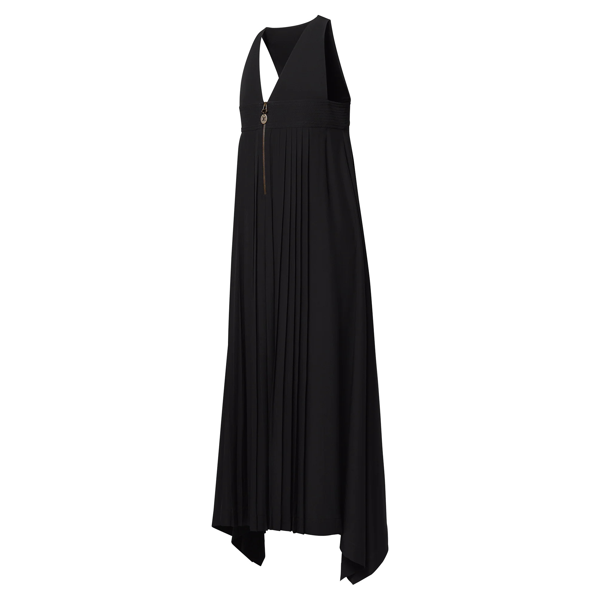 V-Neck Pleat Dress - 2