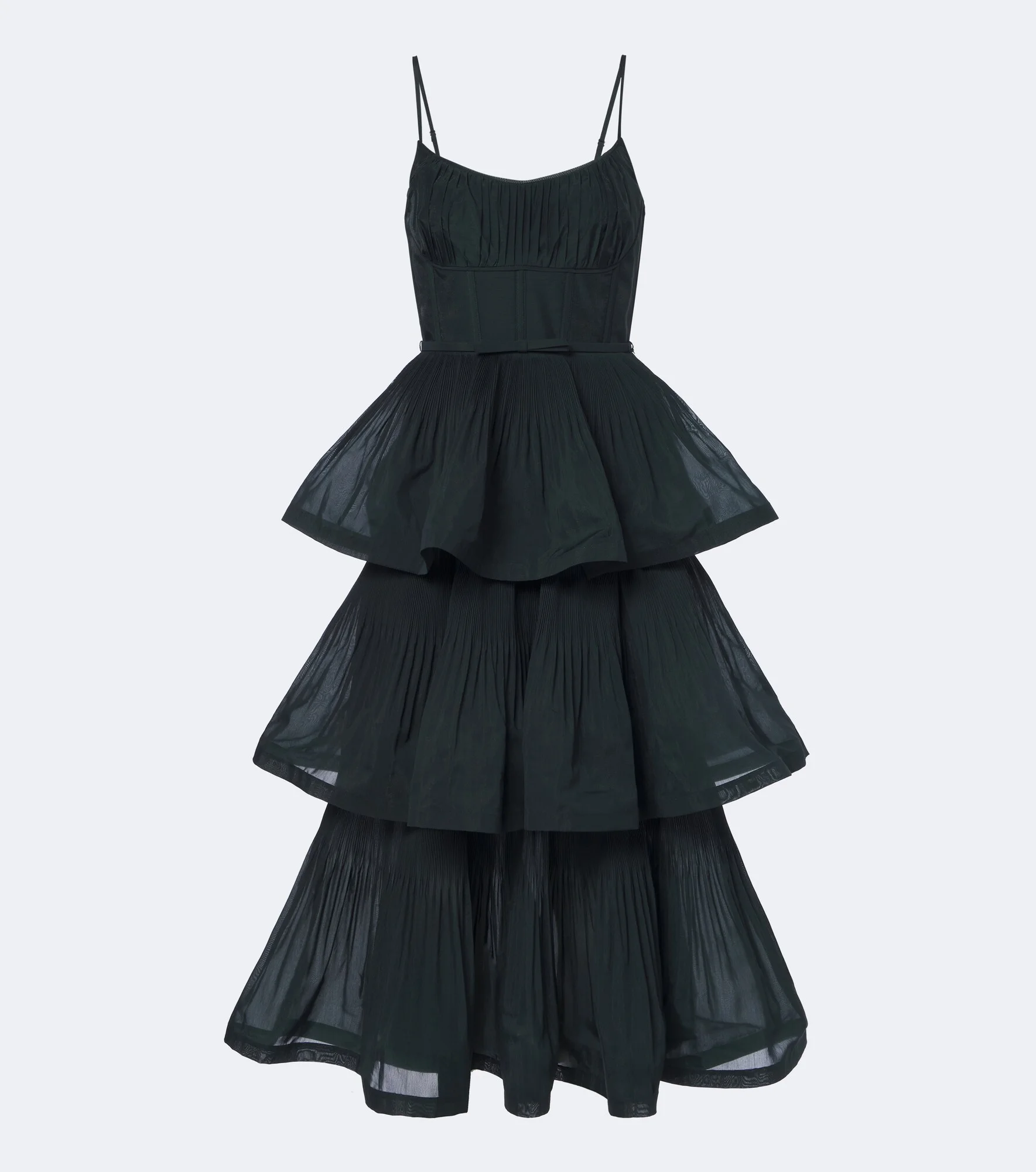 Pleated tiered bustier dress - 1
