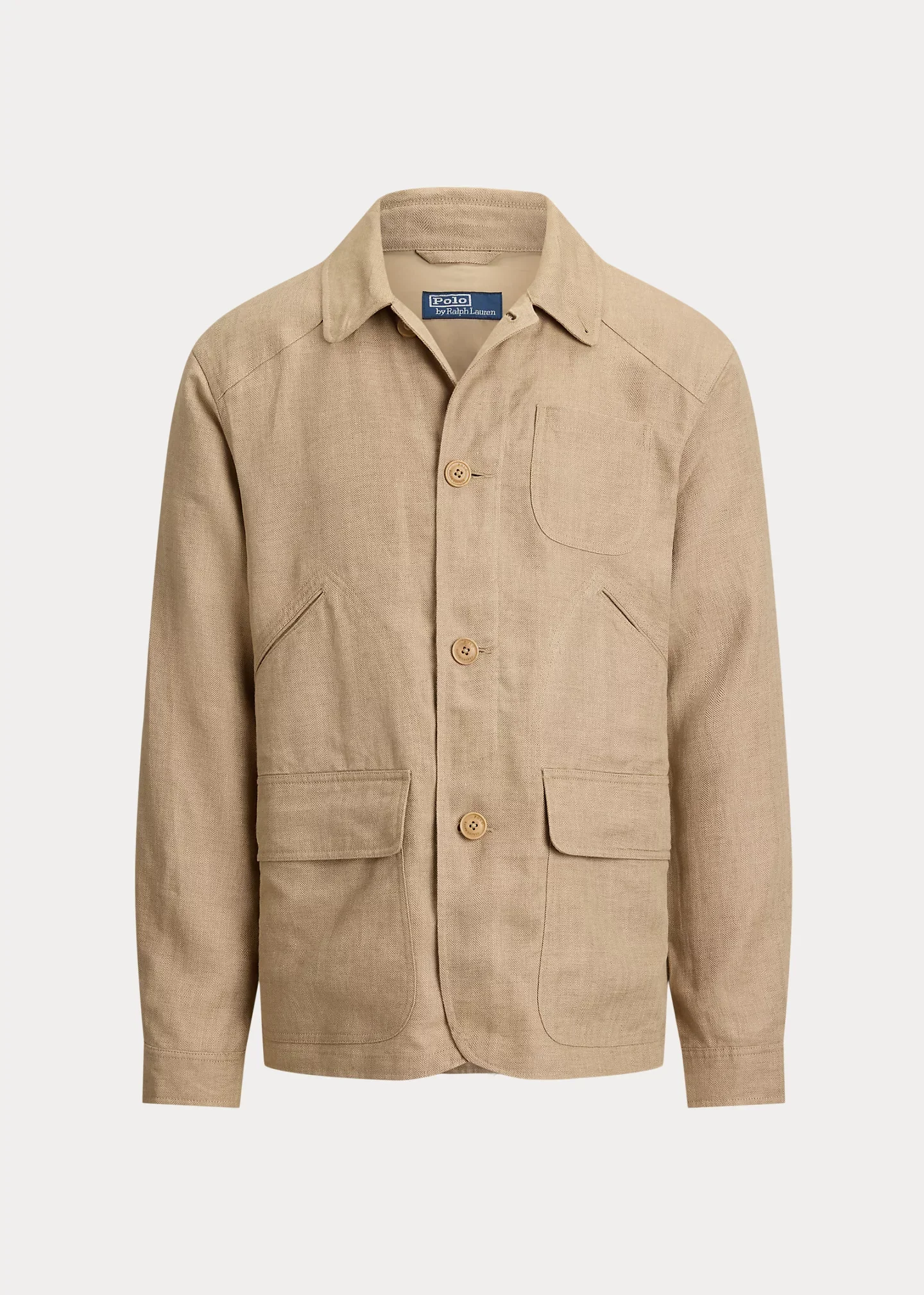 Linen Herringbone Utility Jacket - 1