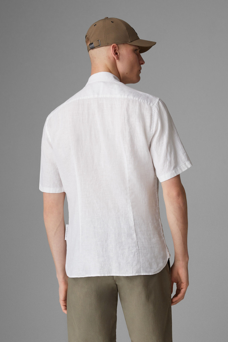 Lykos Short-sleeved linen shirt in White 3