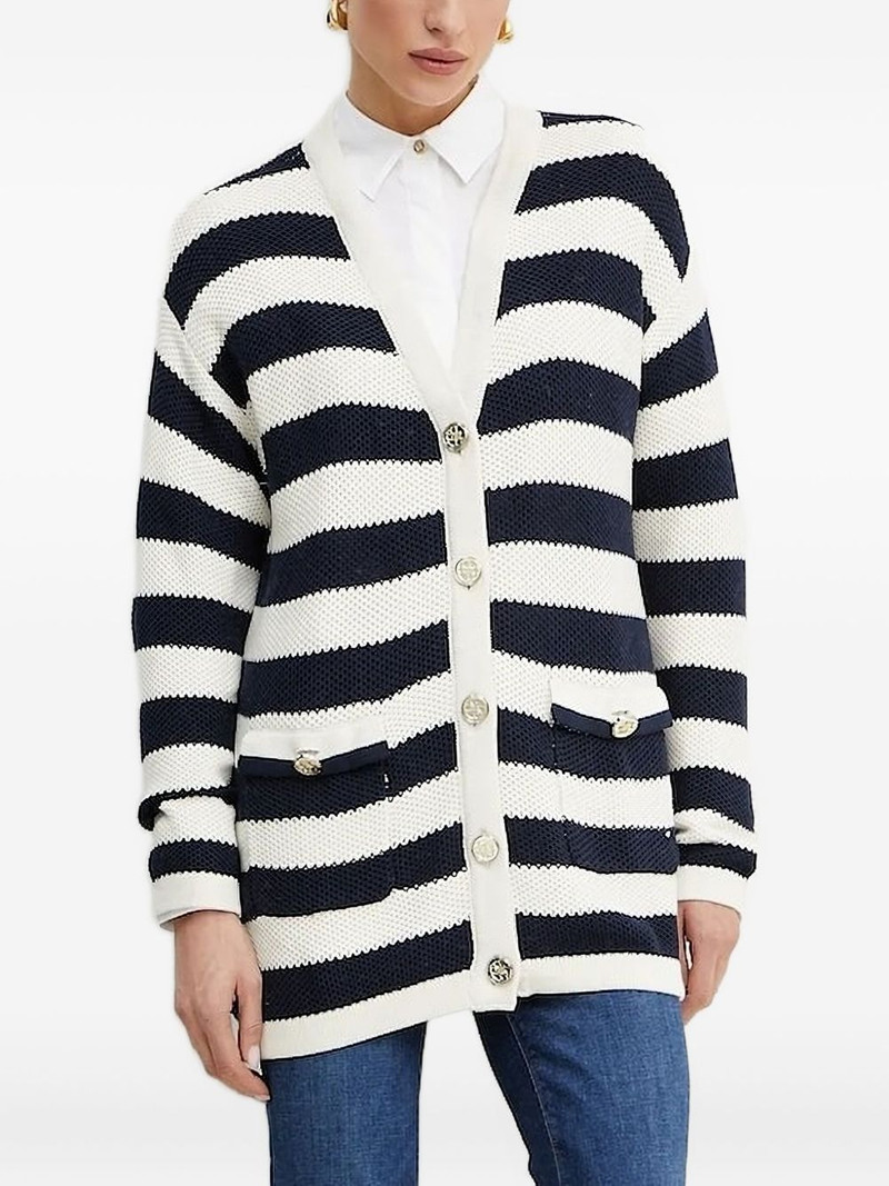 striped buttoned cardigan 1